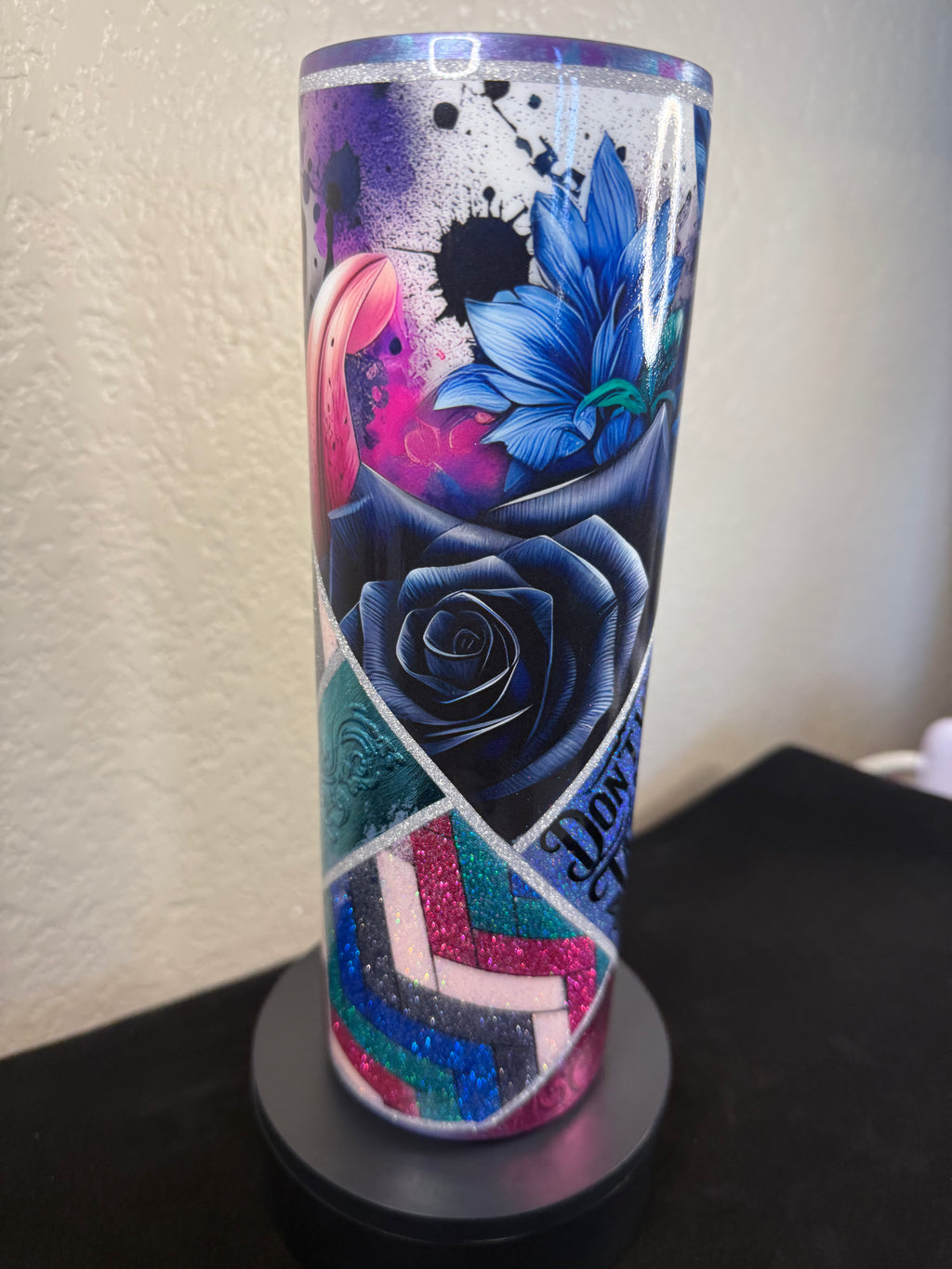 #2 30oz Black Rose Tumbler