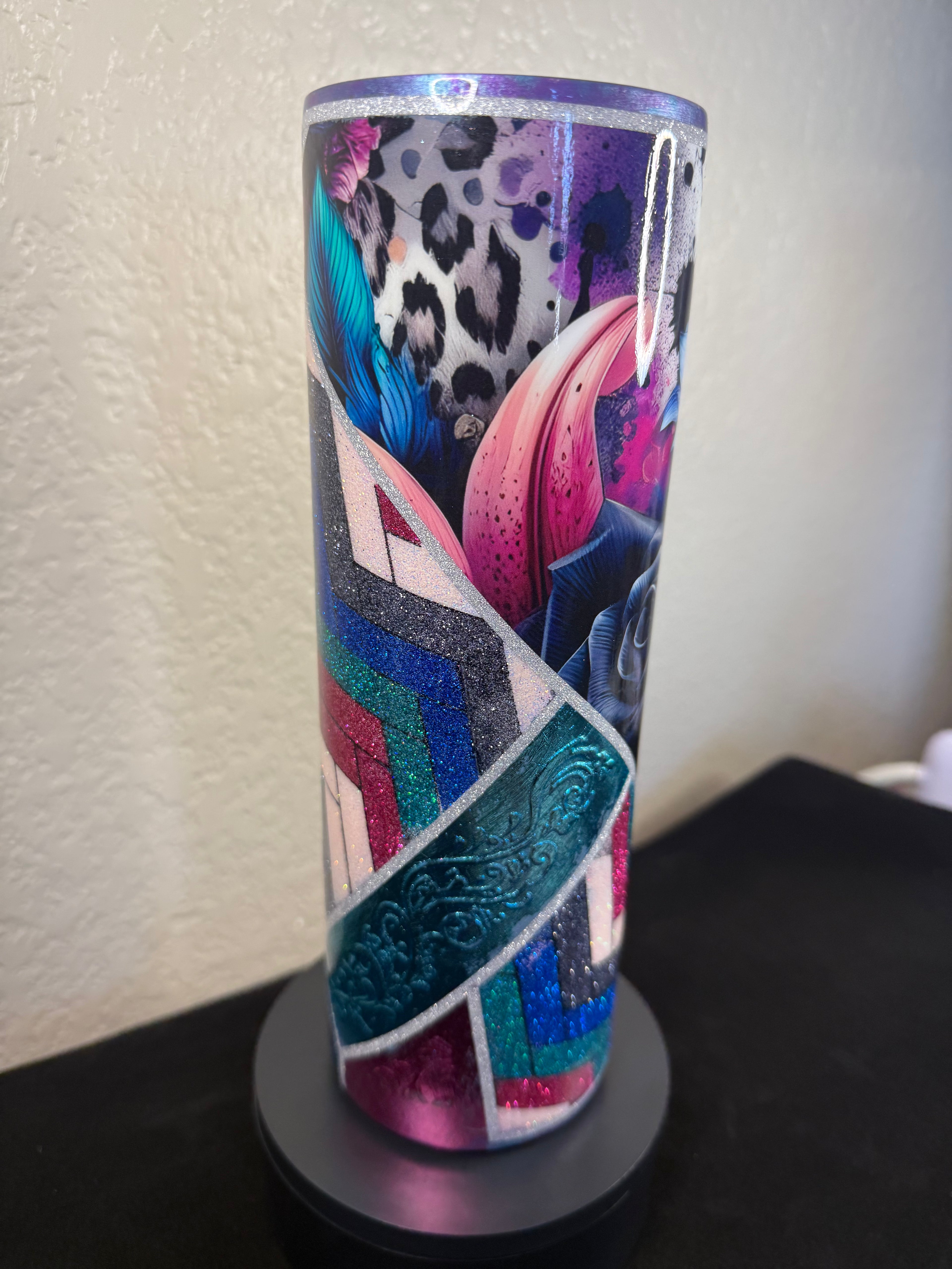 #2 30oz Black Rose Tumbler