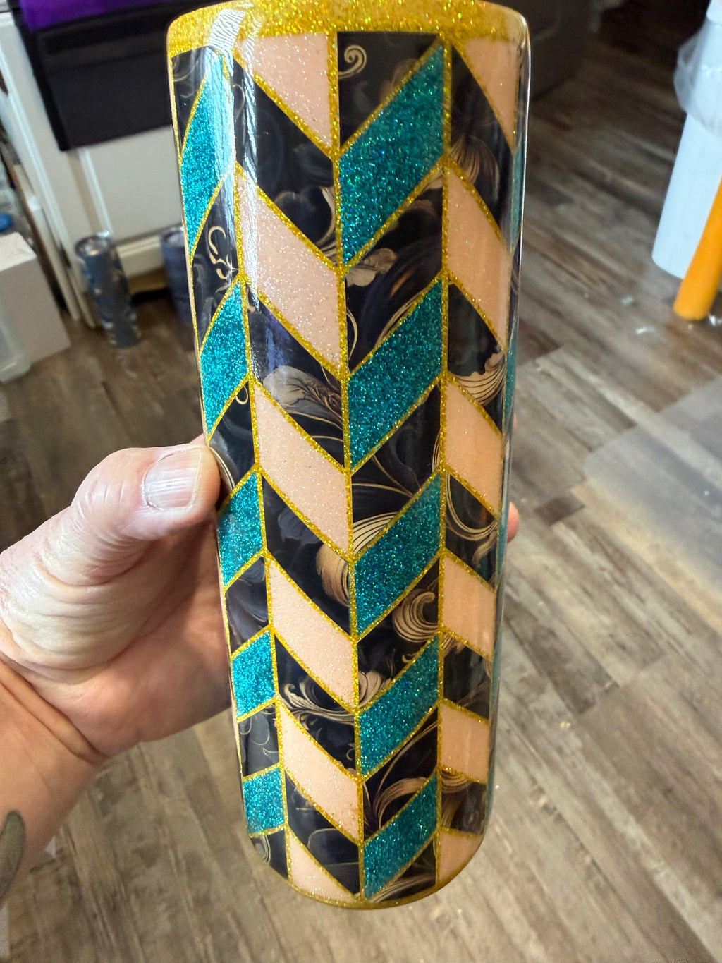 38. 20oz Tangram Peach Tumbler
