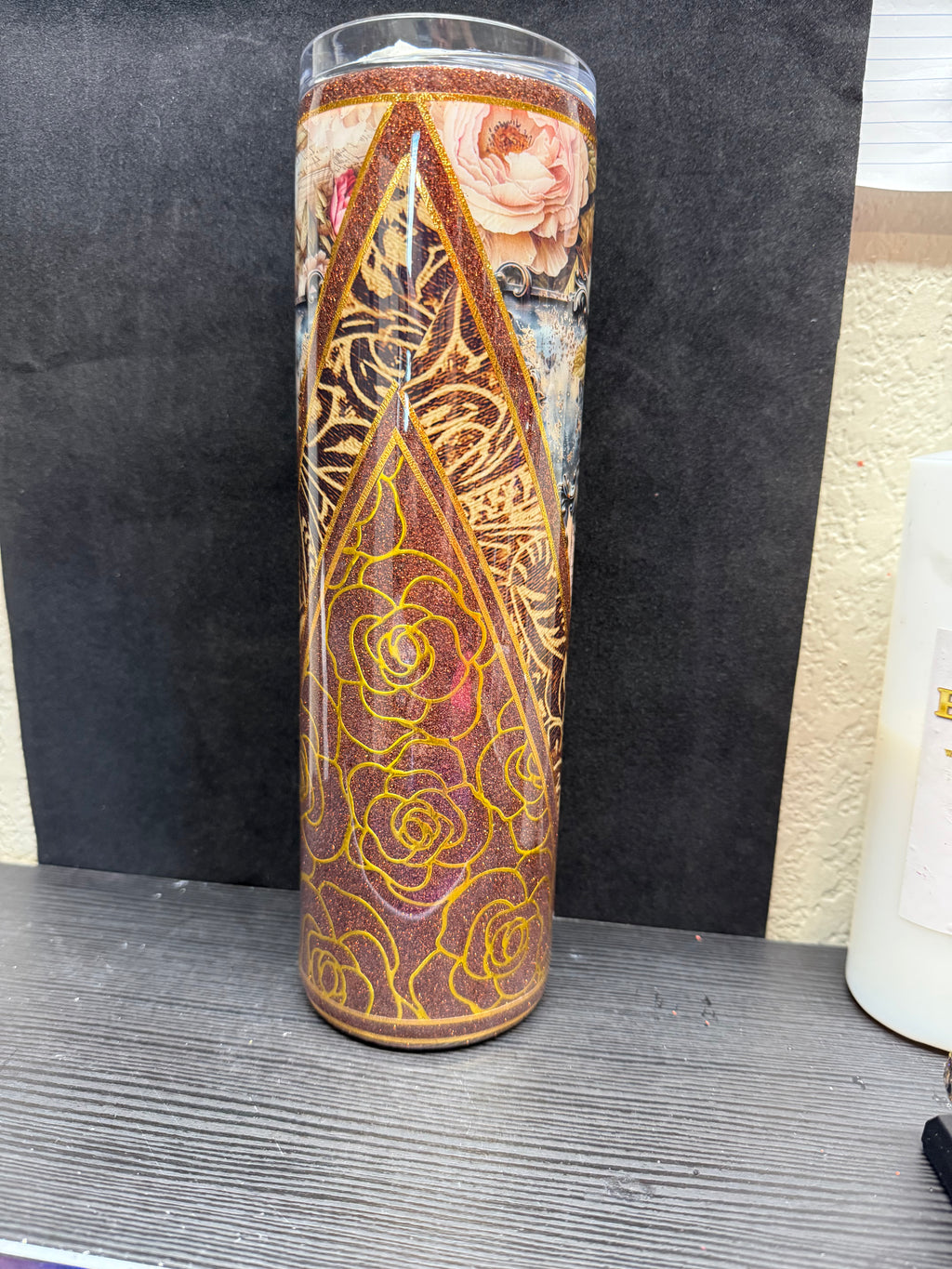 TS 35oz gold roses Tumbler
