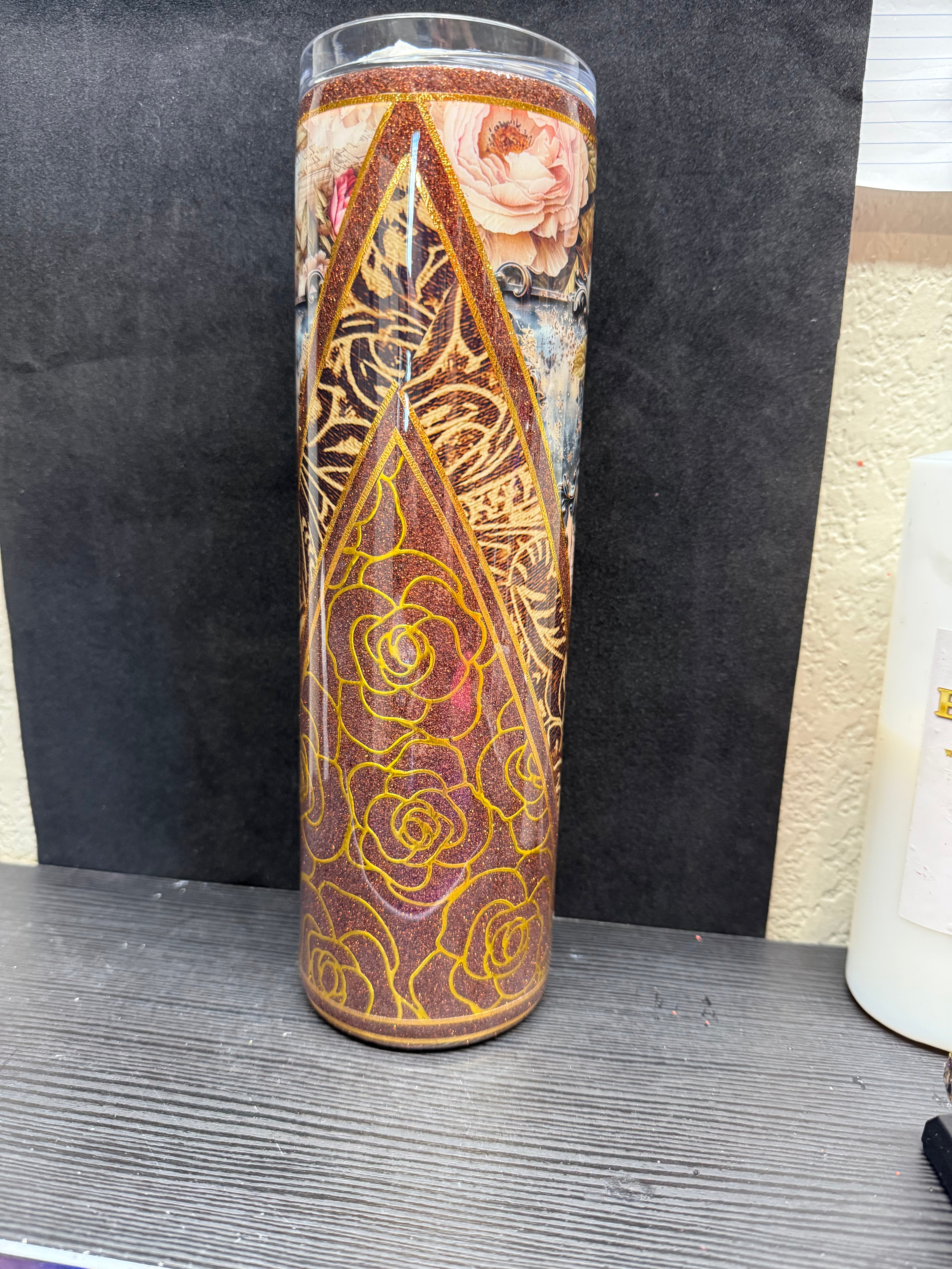 TS 35oz gold roses Tumbler