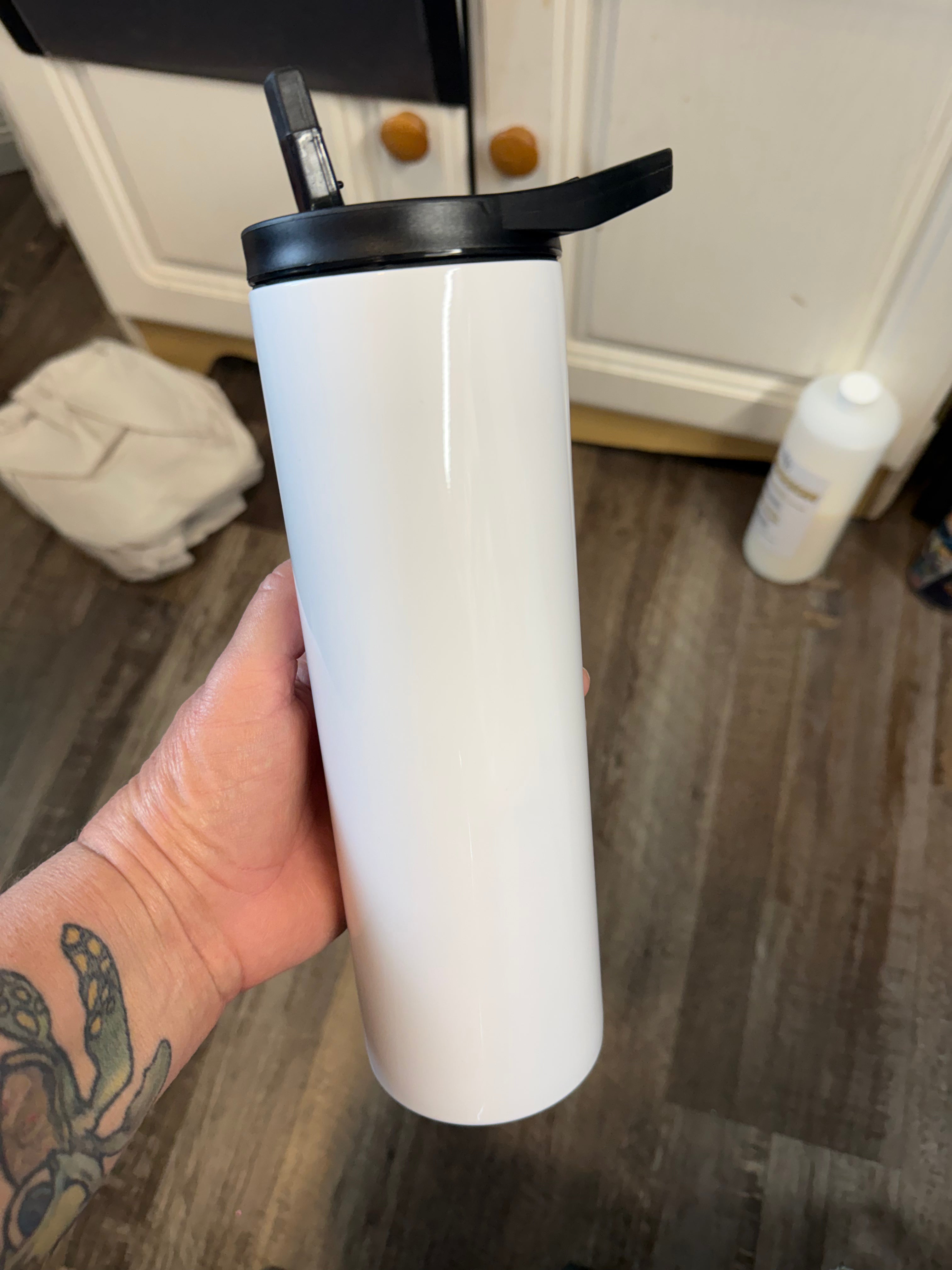30oz Dual Skinny White Tumbler