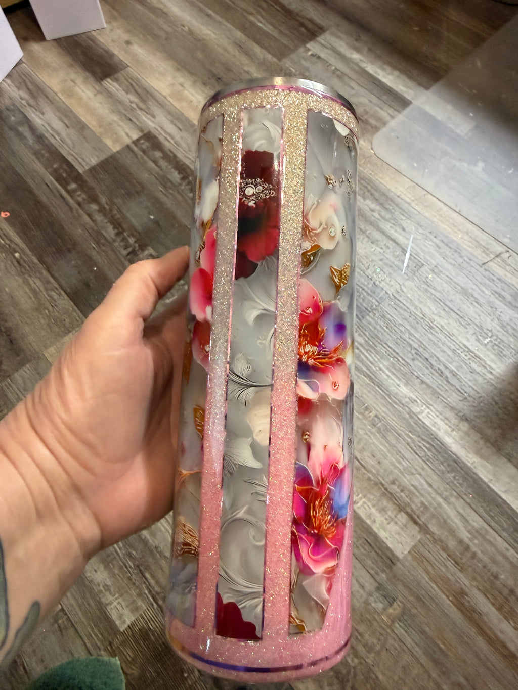 #14 30oz duo lid Pink Floral