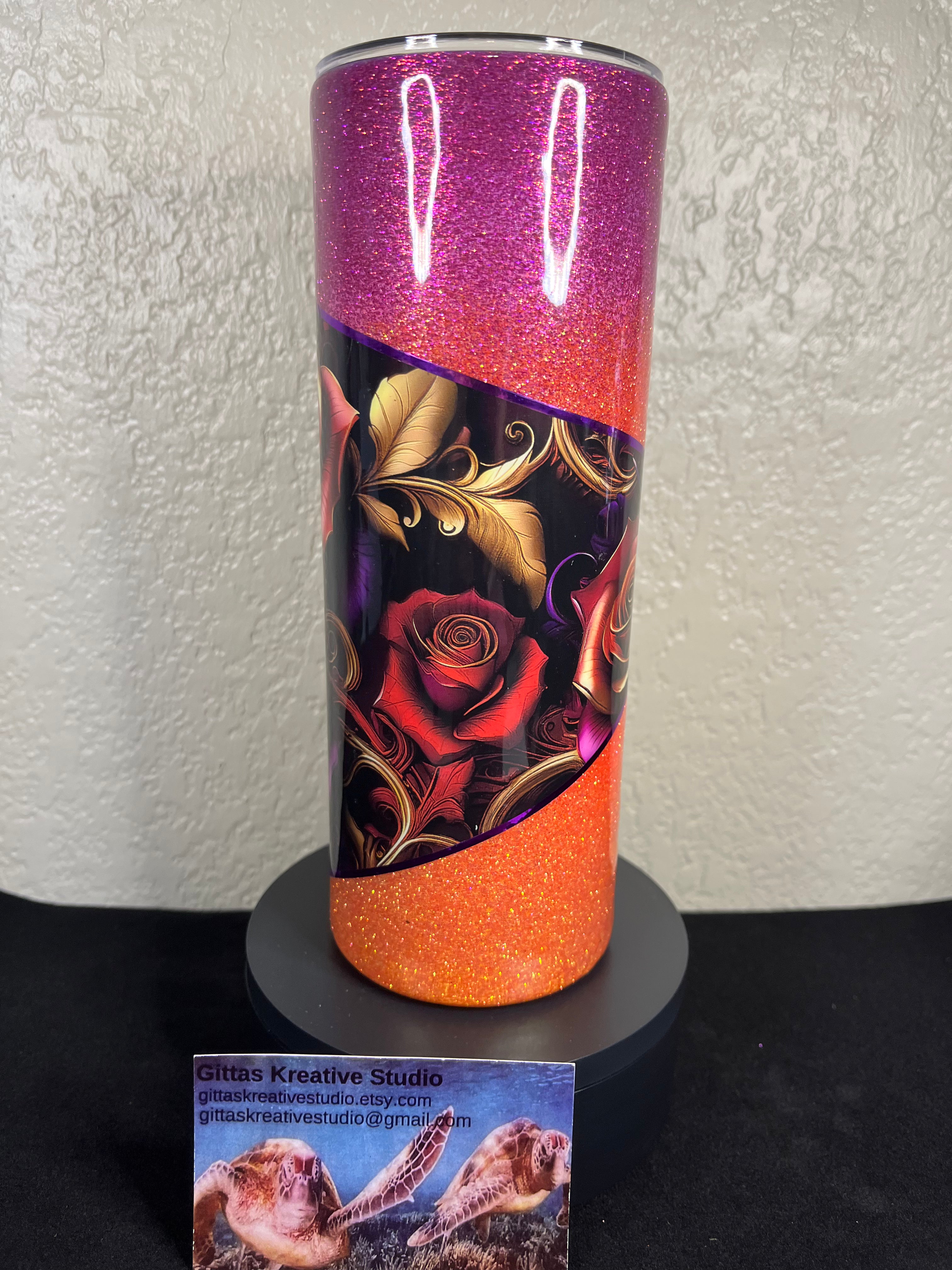 13. 20oz Gothic Style Roses Tumbler