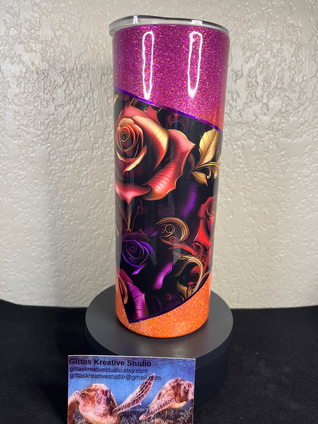 13. 20oz Gothic Style Roses Tumbler