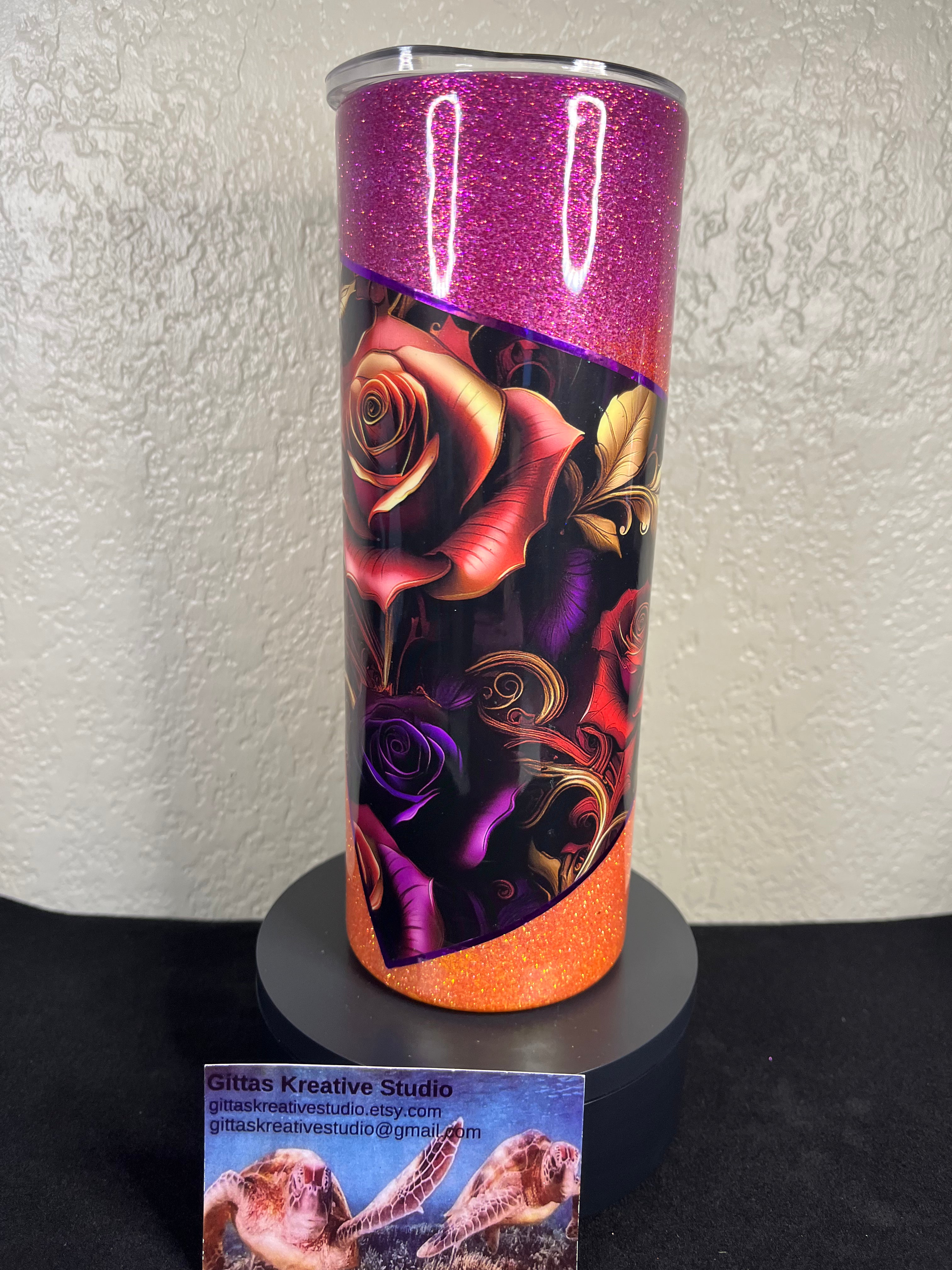 13. 20oz Gothic Style Roses Tumbler