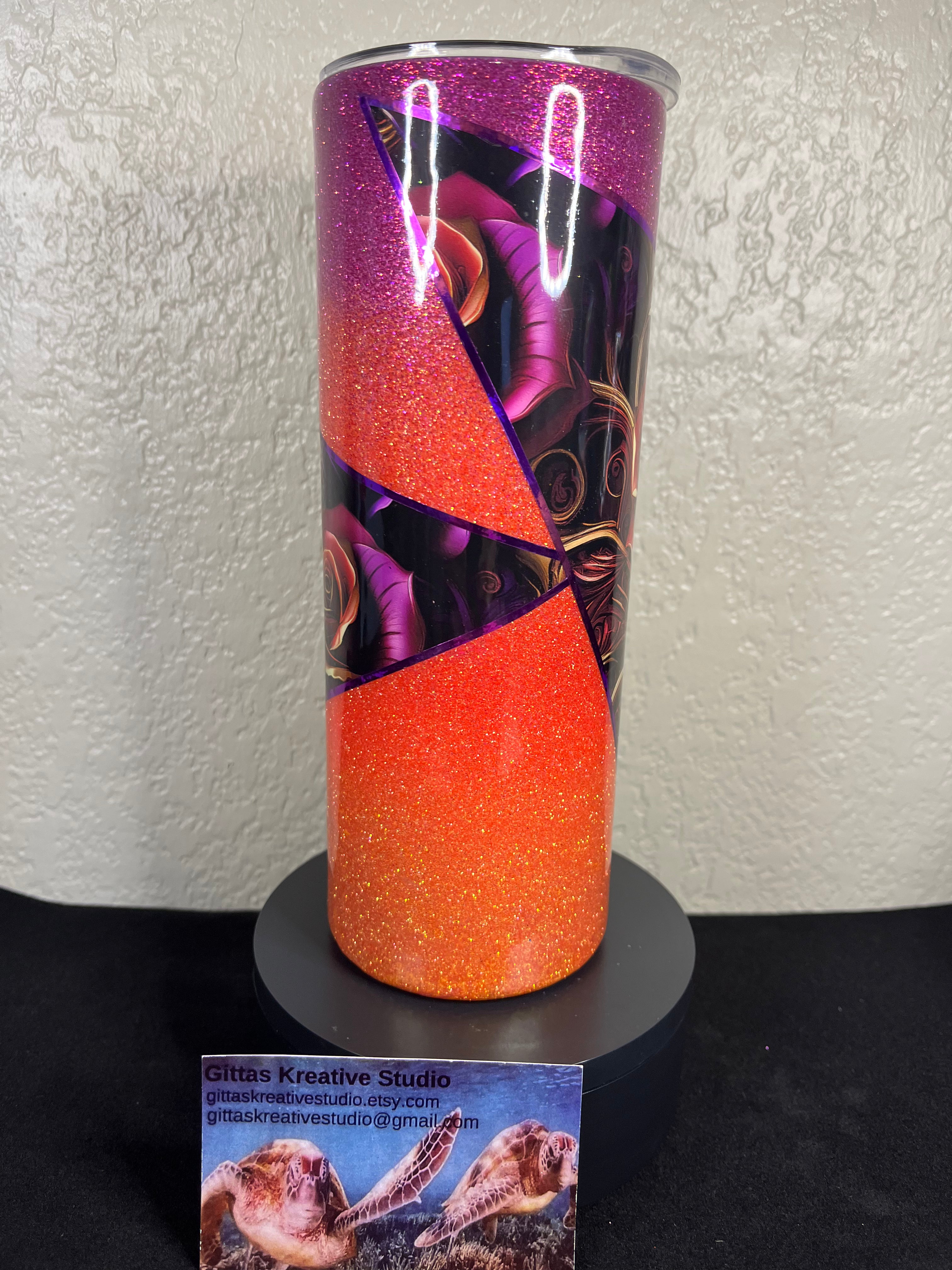 13. 20oz Gothic Style Roses Tumbler
