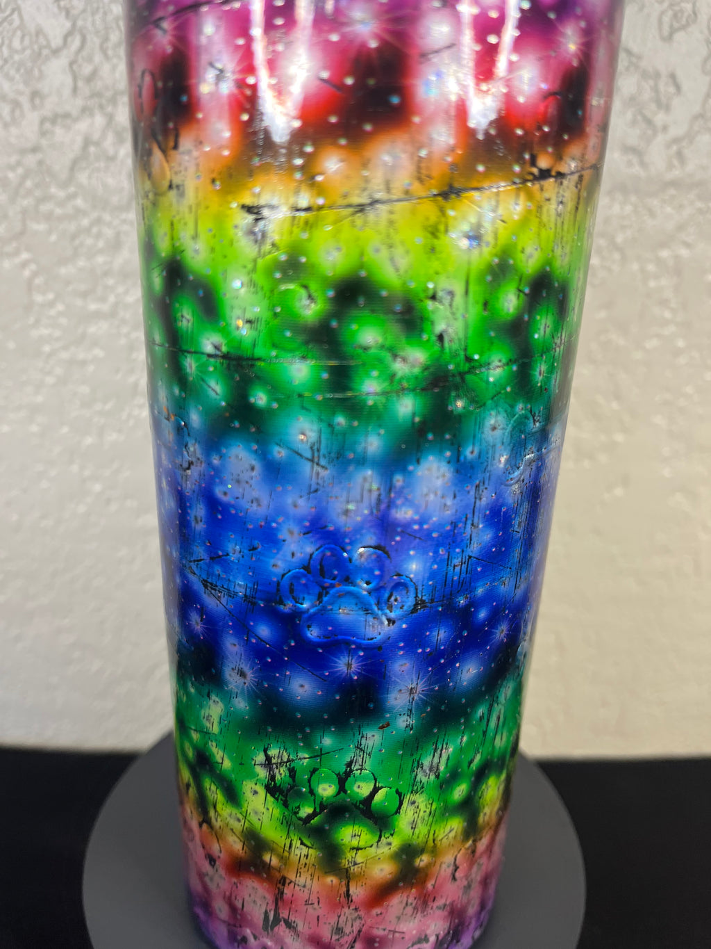 12. 20oz Rainbow Color Paw and Bone Tumbler