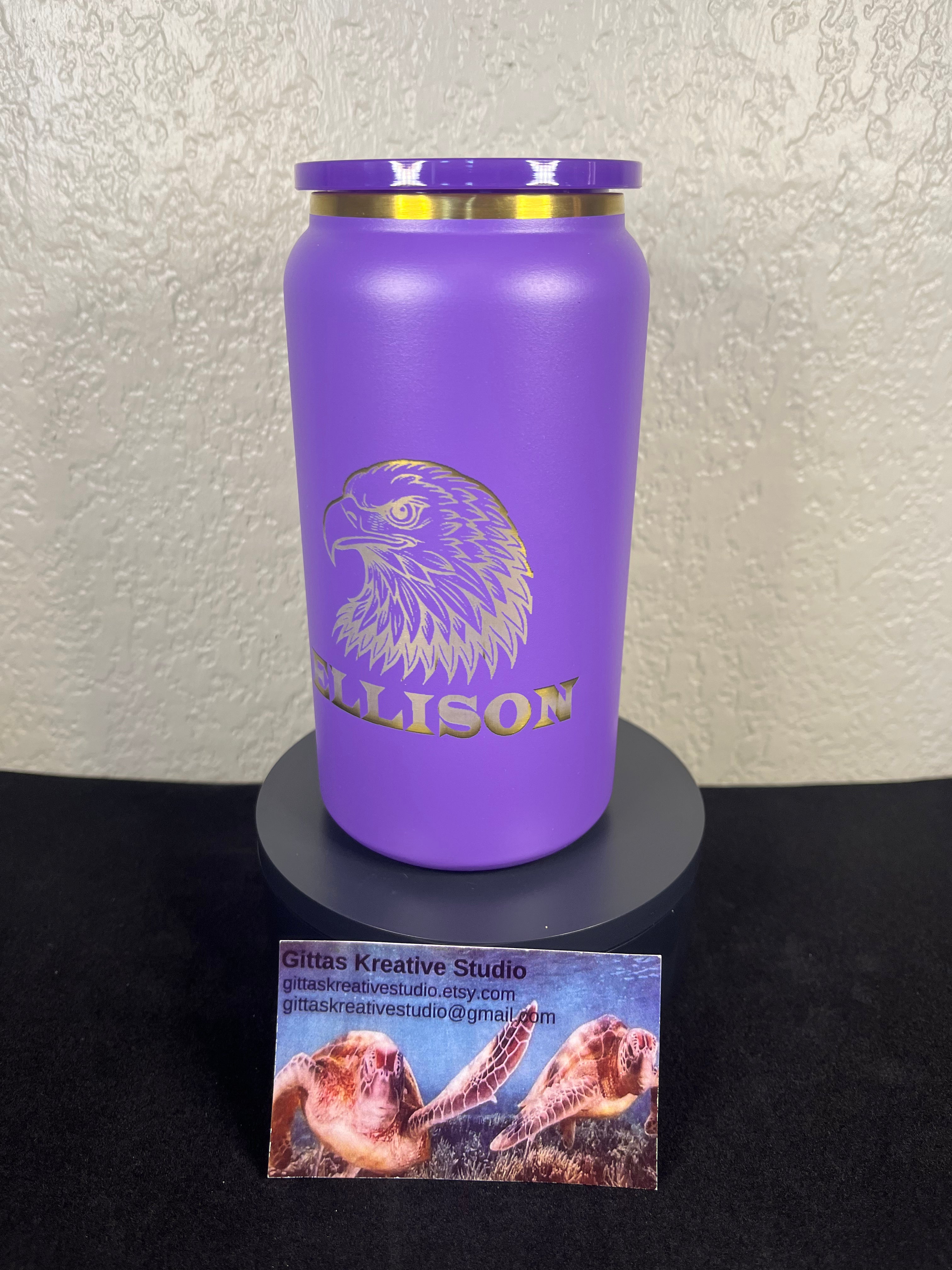 16oz laser edged Tumbler Ellison Purple