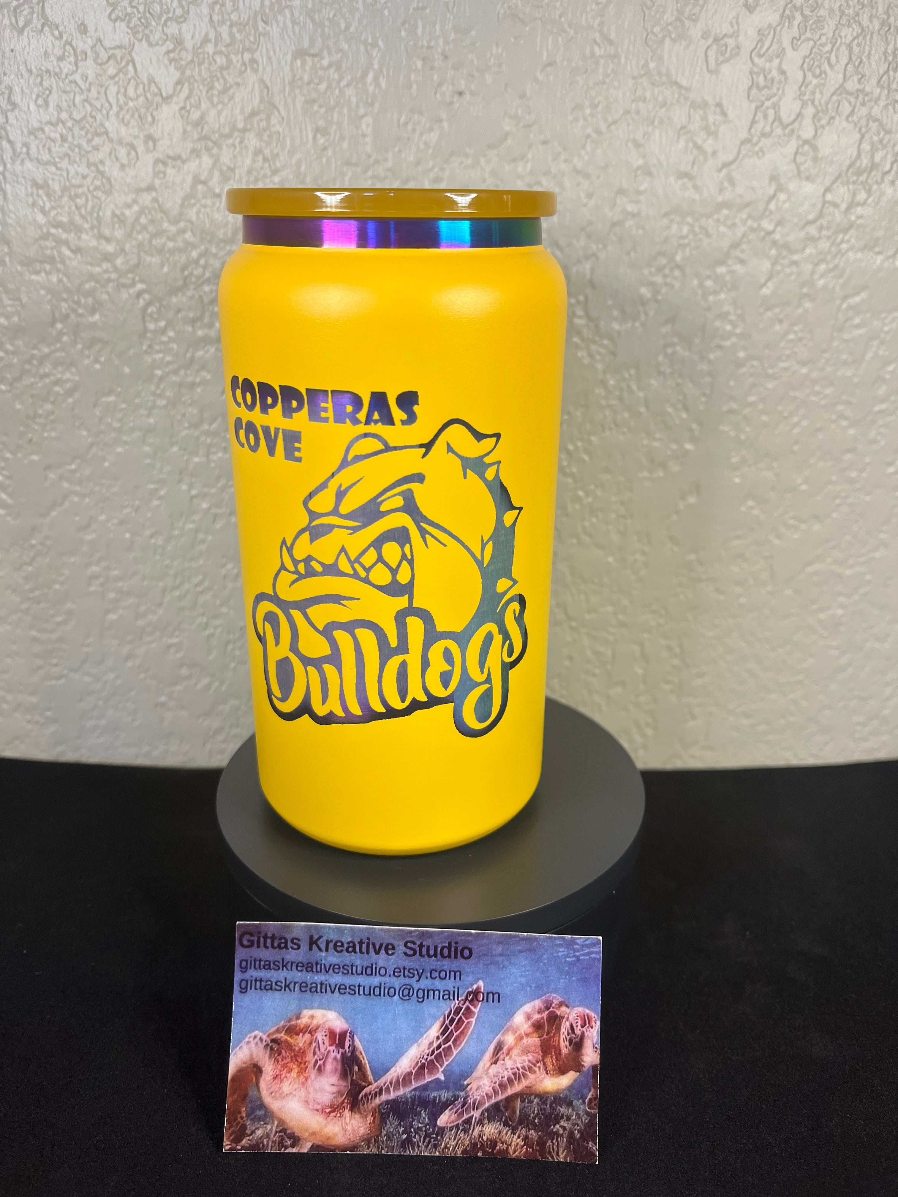 16oz laser edged Tumbler CCHS Yellow
