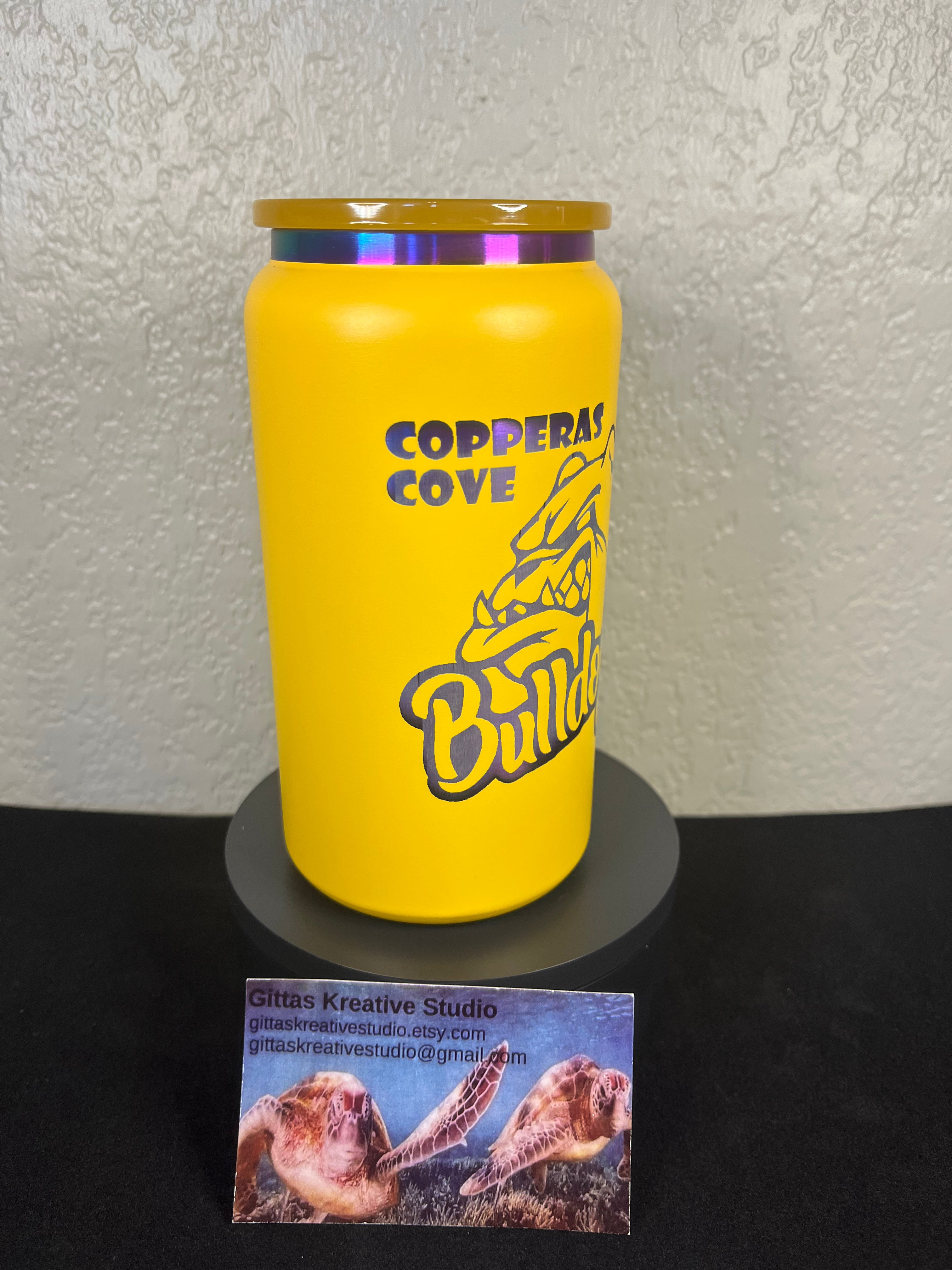 16oz laser edged Tumbler CCHS Yellow