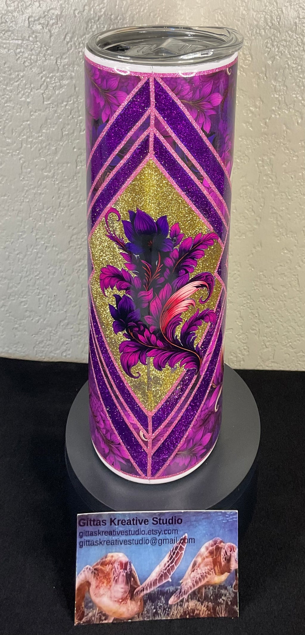 30oz Pink and Purple Glitter Tumbler