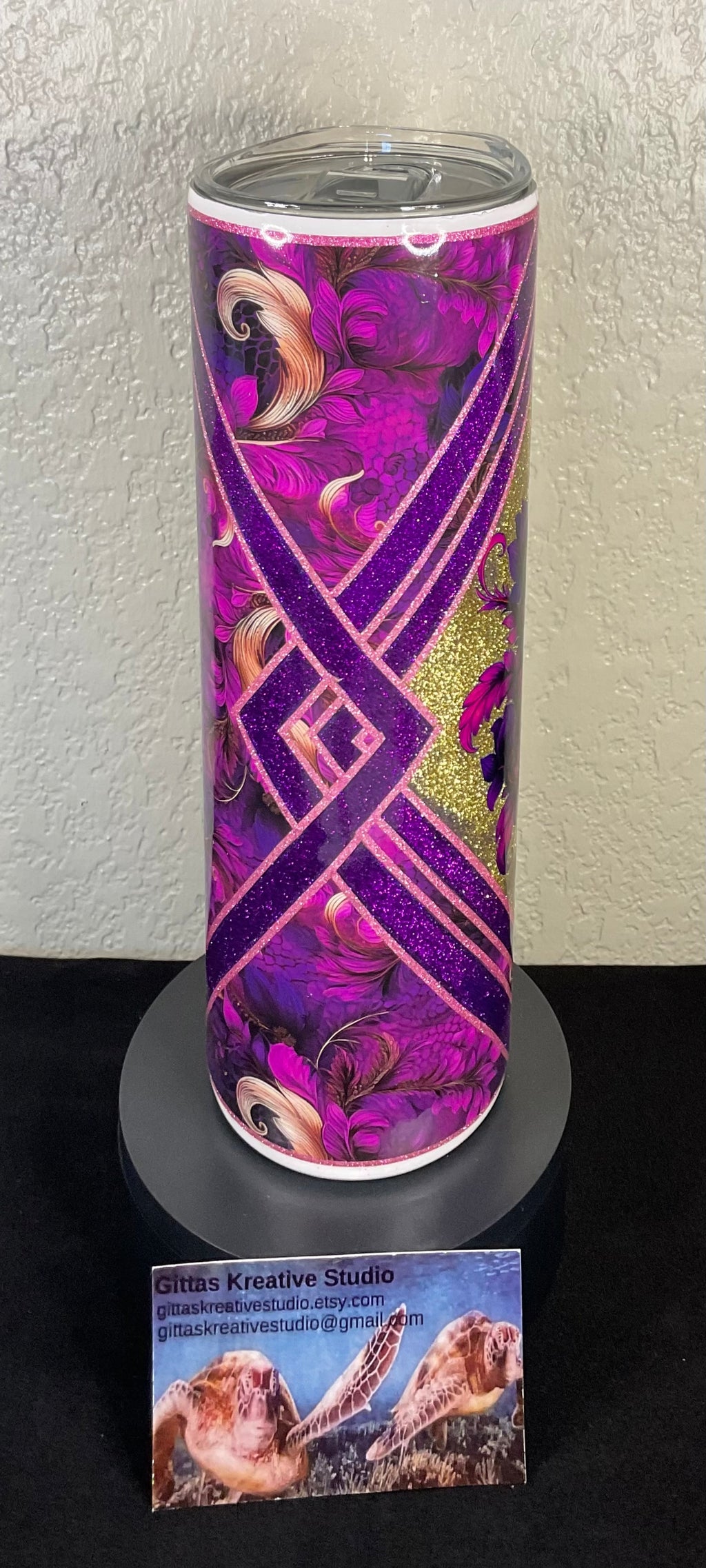 30oz Pink and Purple Glitter Tumbler