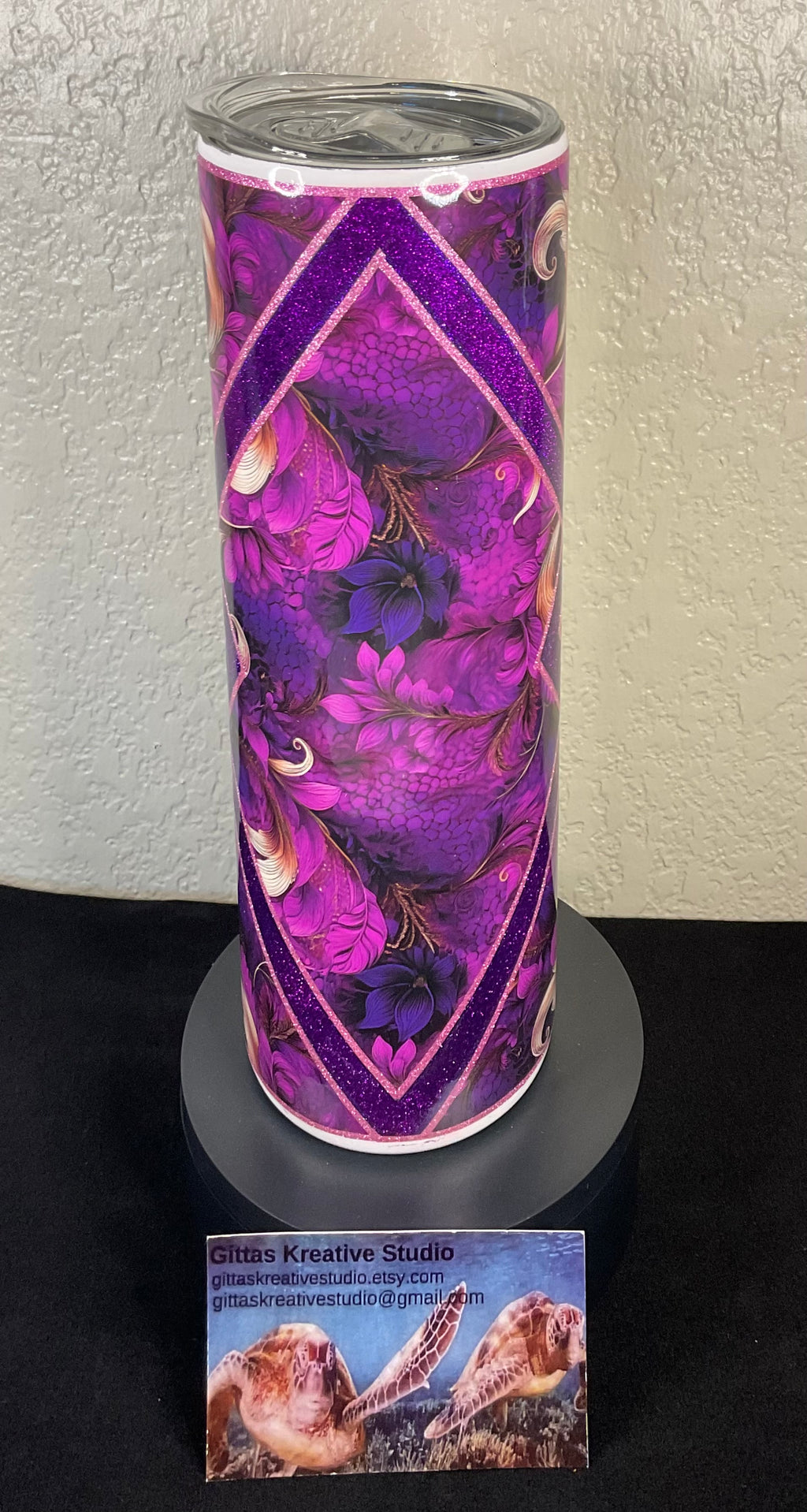 30oz Pink and Purple Glitter Tumbler