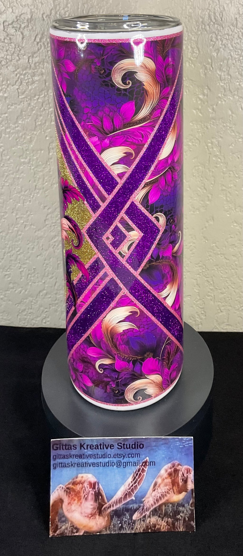 30oz Pink and Purple Glitter Tumbler