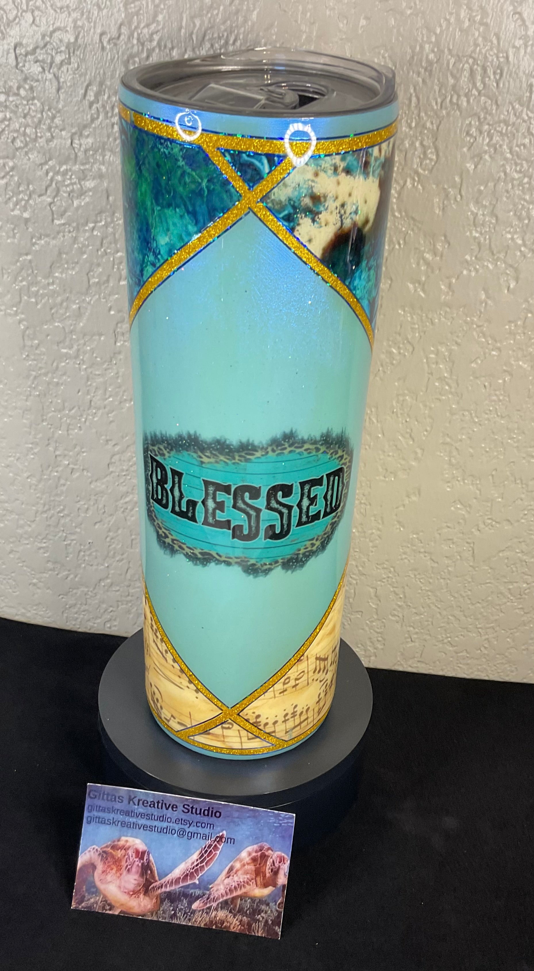 30oz  Epoxy  Blessed Tumbler with Sheet Music