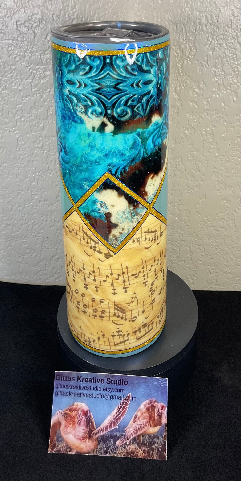 30oz  Epoxy  Blessed Tumbler with Sheet Music