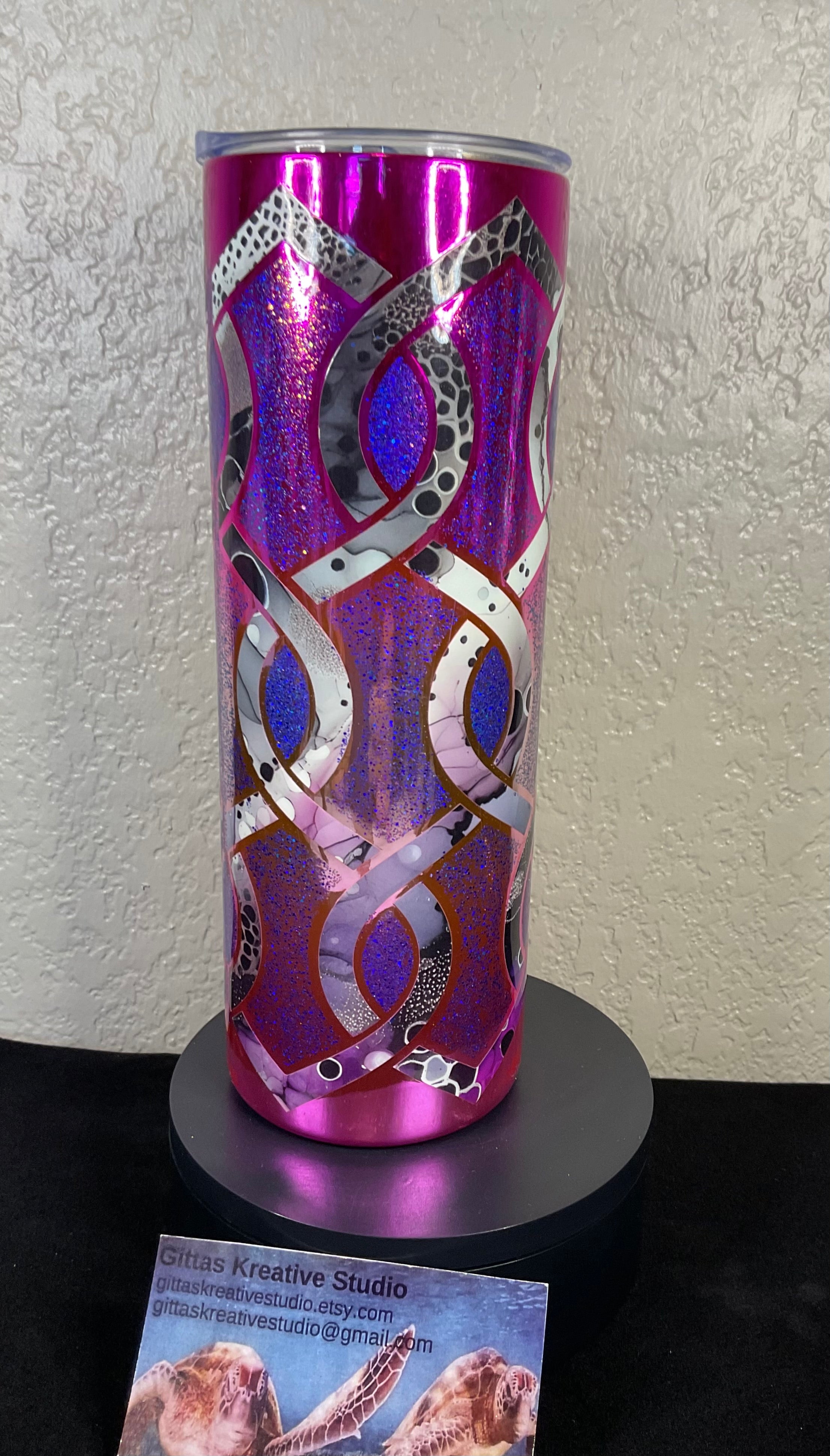 35. 20oz  Pink Metallic Tumbler