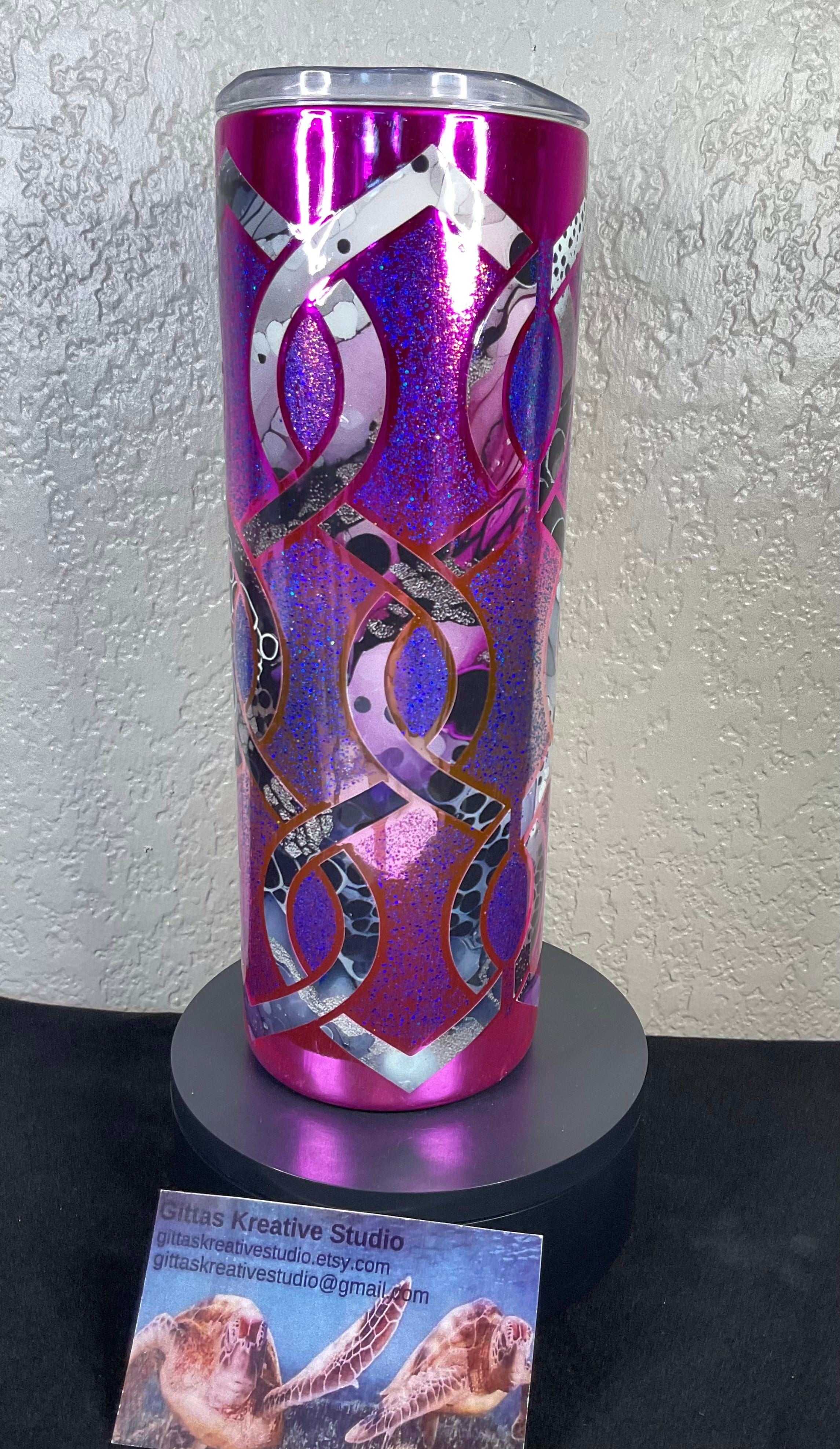 35. 20oz  Pink Metallic Tumbler