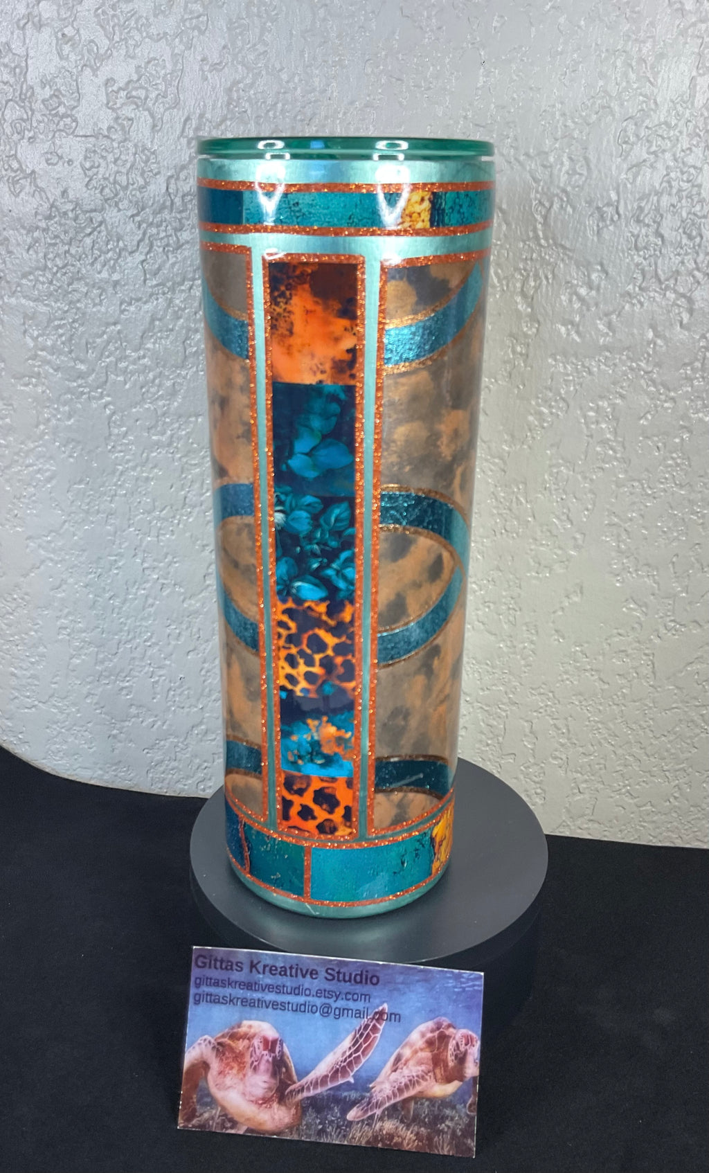 24. 20oz Teal and Turquoise Tumbler