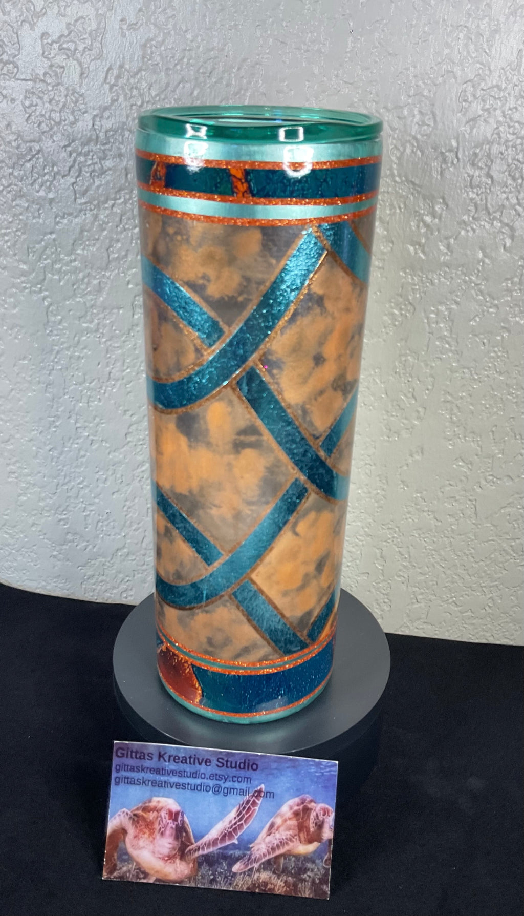 24. 20oz Teal and Turquoise Tumbler