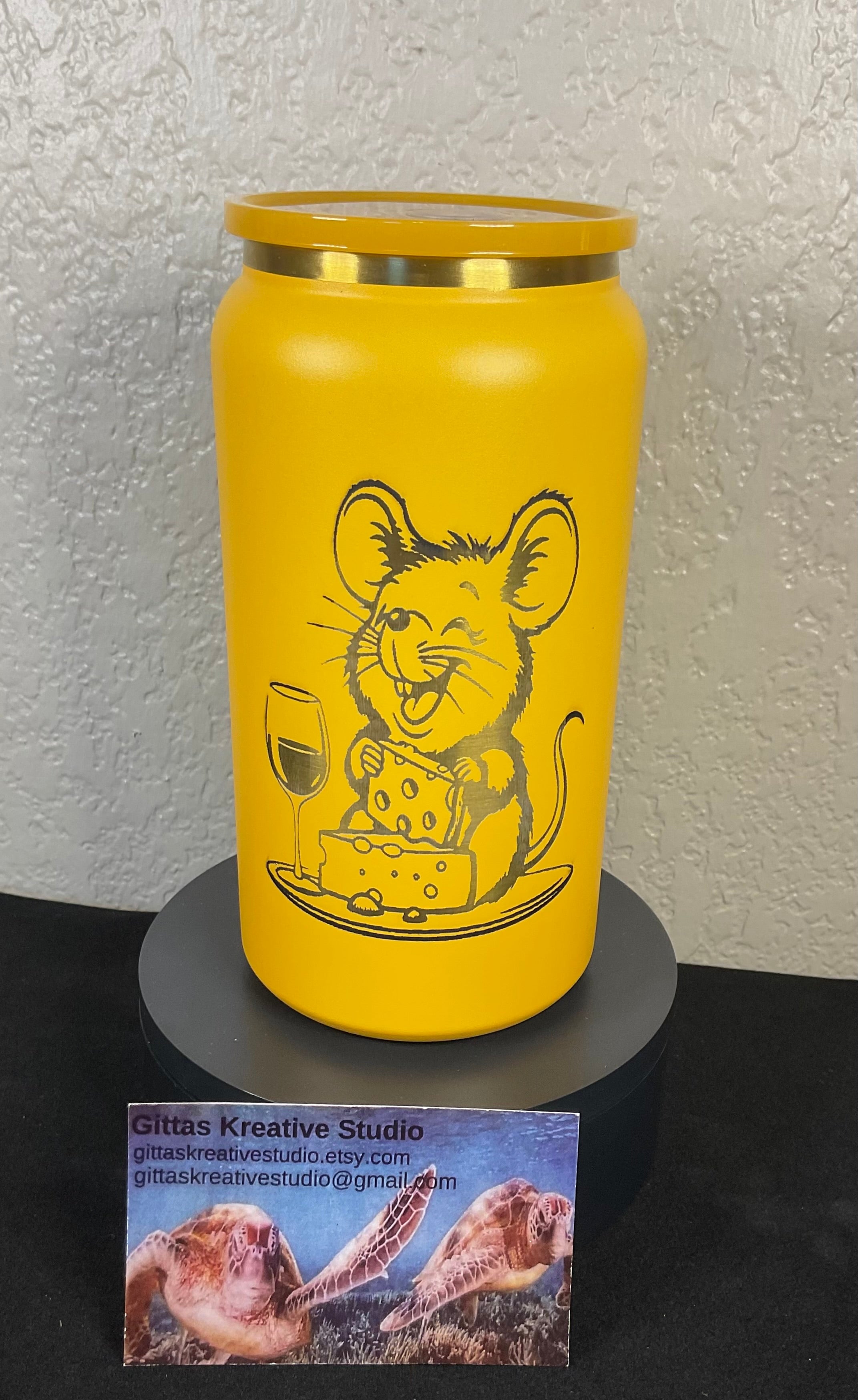 16oz laser edged Tumbler with happy Mouse