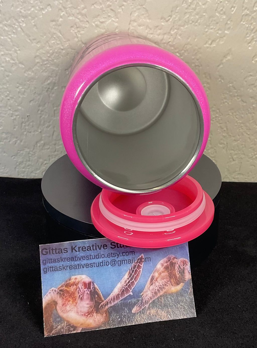 16oz laser edged Pink Shimmer Cancer Tumbler