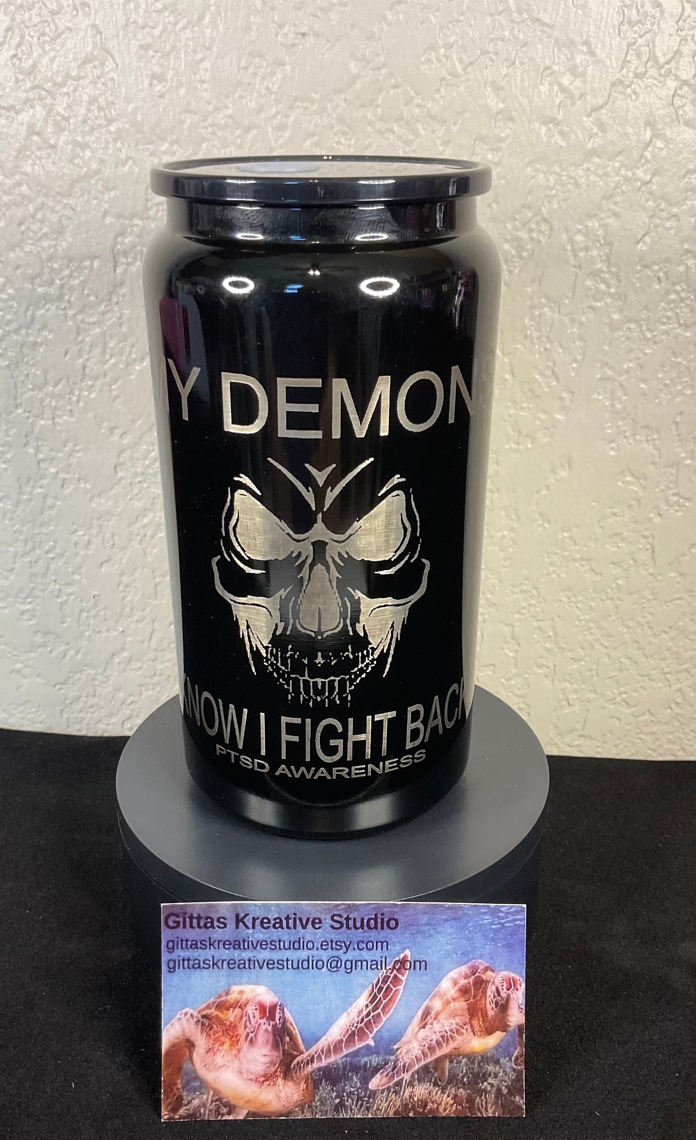 16oz laser edged PTSD  Tumbler