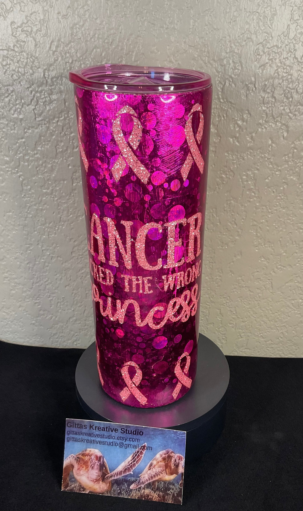 36. 20oz Cancer picked the wrong Princess Tumbler