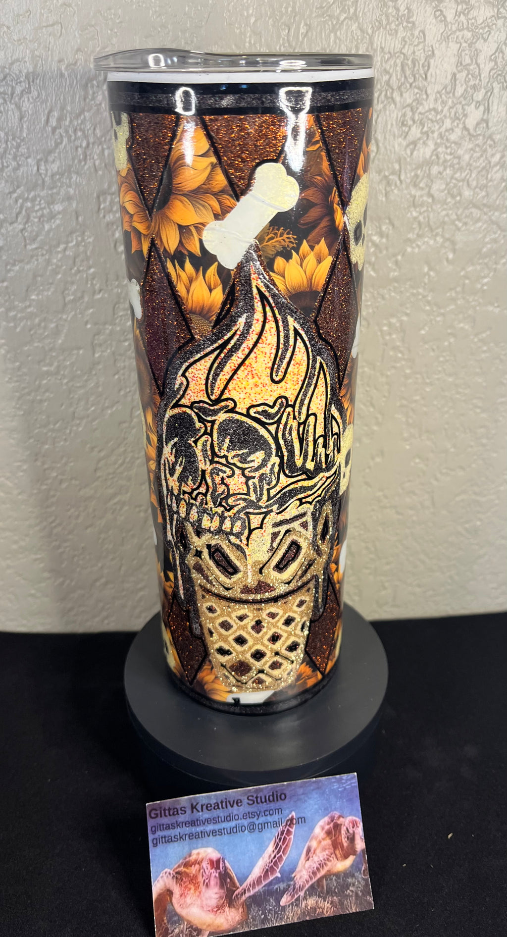 30oz  Tumbler with Ice Cream Cone Skull and Bones