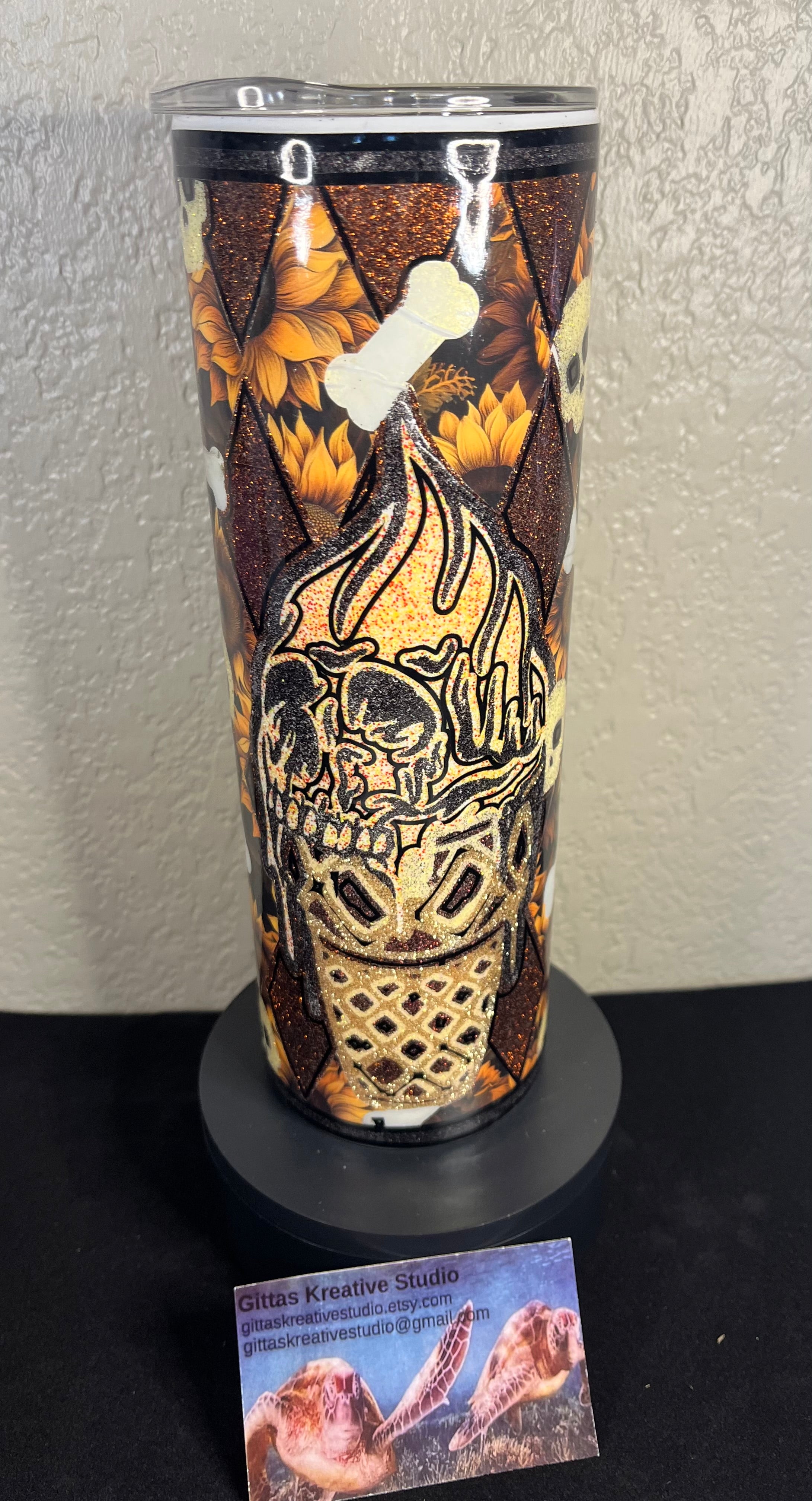 30oz  Tumbler with Ice Cream Cone Skull and Bones