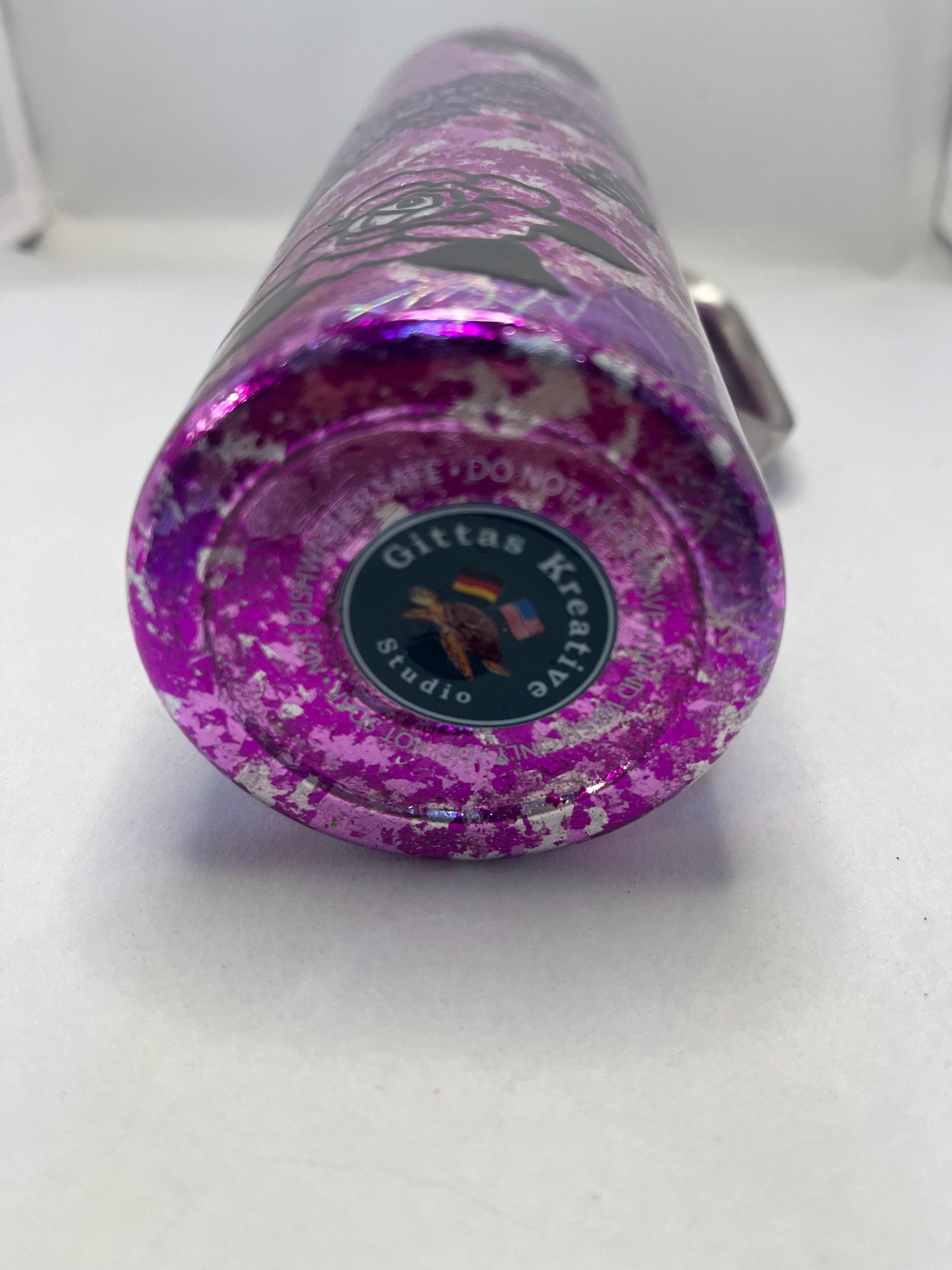 27. 20oz   Butterfly and Roses Tapered Tumbler with Handle