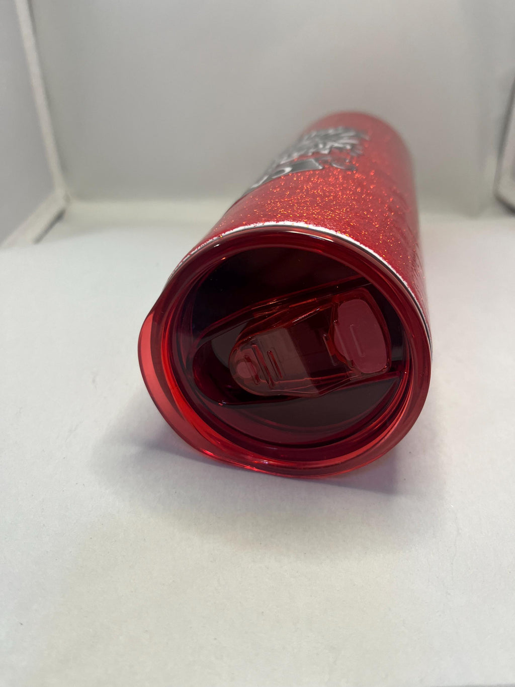 9. 20oz   Red Glitter Tumbler with Skull and Sarcasm Saying