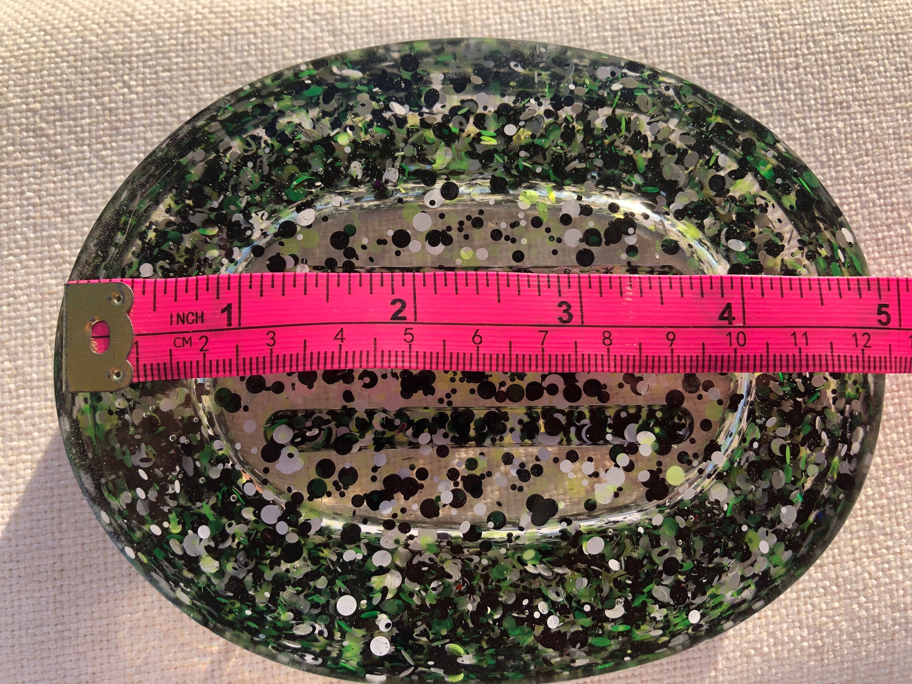 Oval Soap or Trinket Dish with Bullets made of Resin