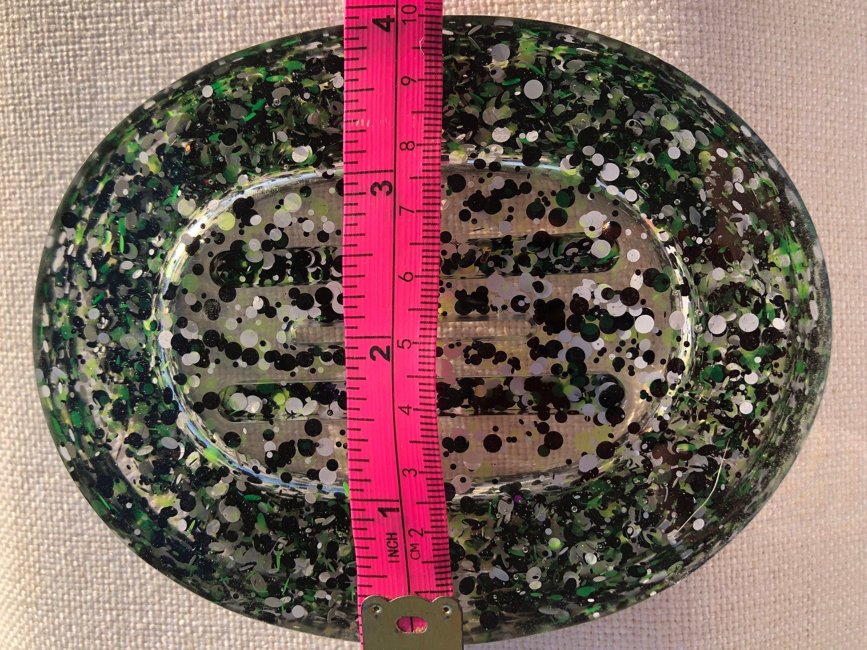 Oval Soap or Trinket Dish with Bullets made of Resin