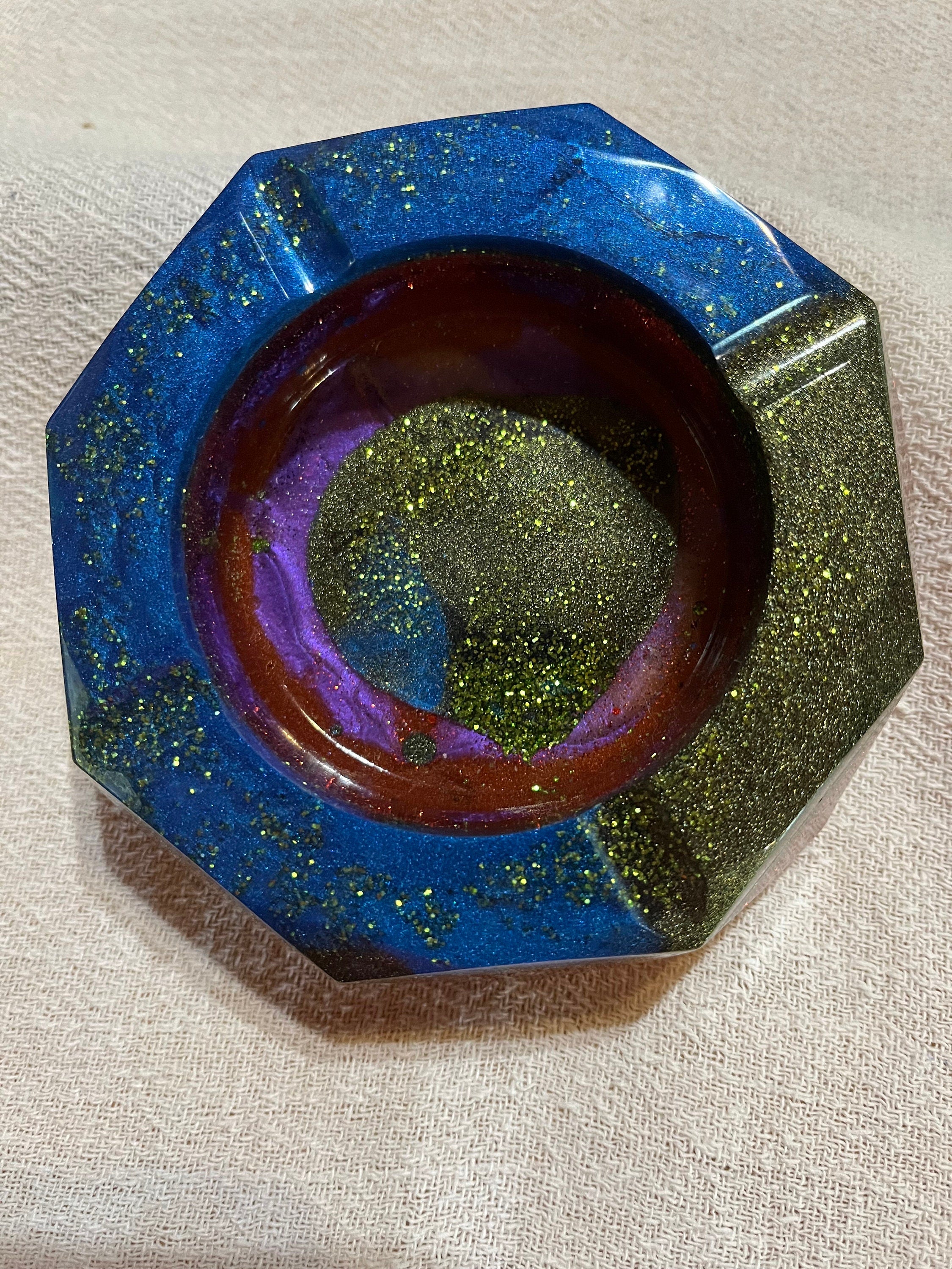 Custom Glitter and Mica Powder  Ashtray , Trinket Dish, Change Dish.