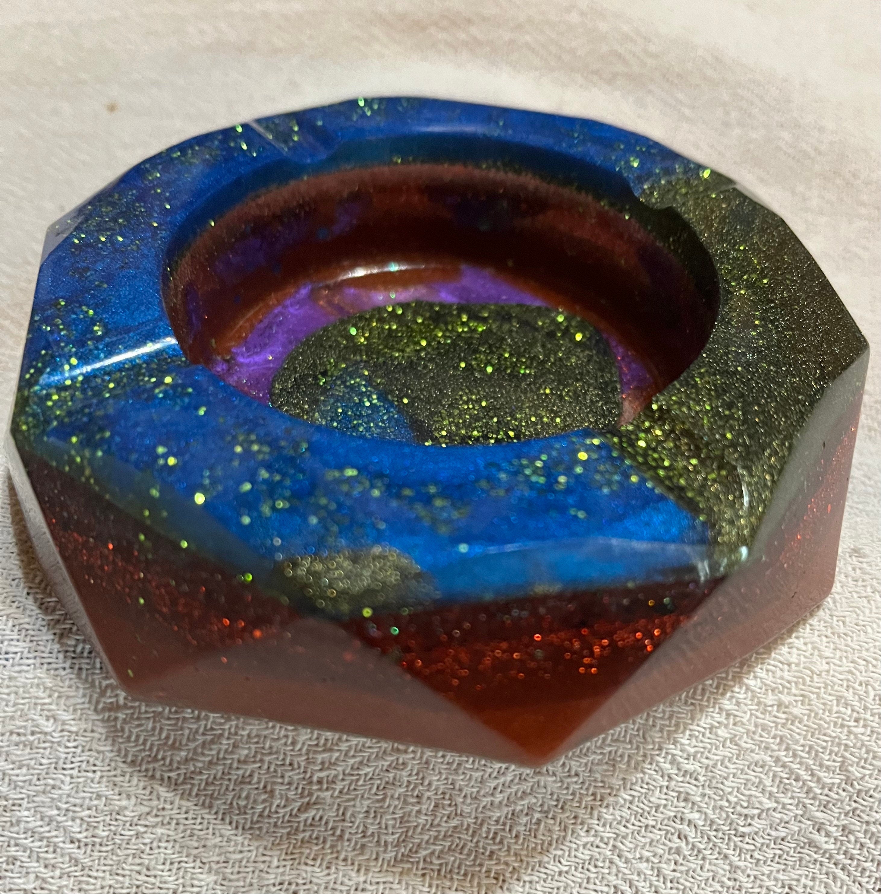 Custom Glitter and Mica Powder  Ashtray , Trinket Dish, Change Dish.