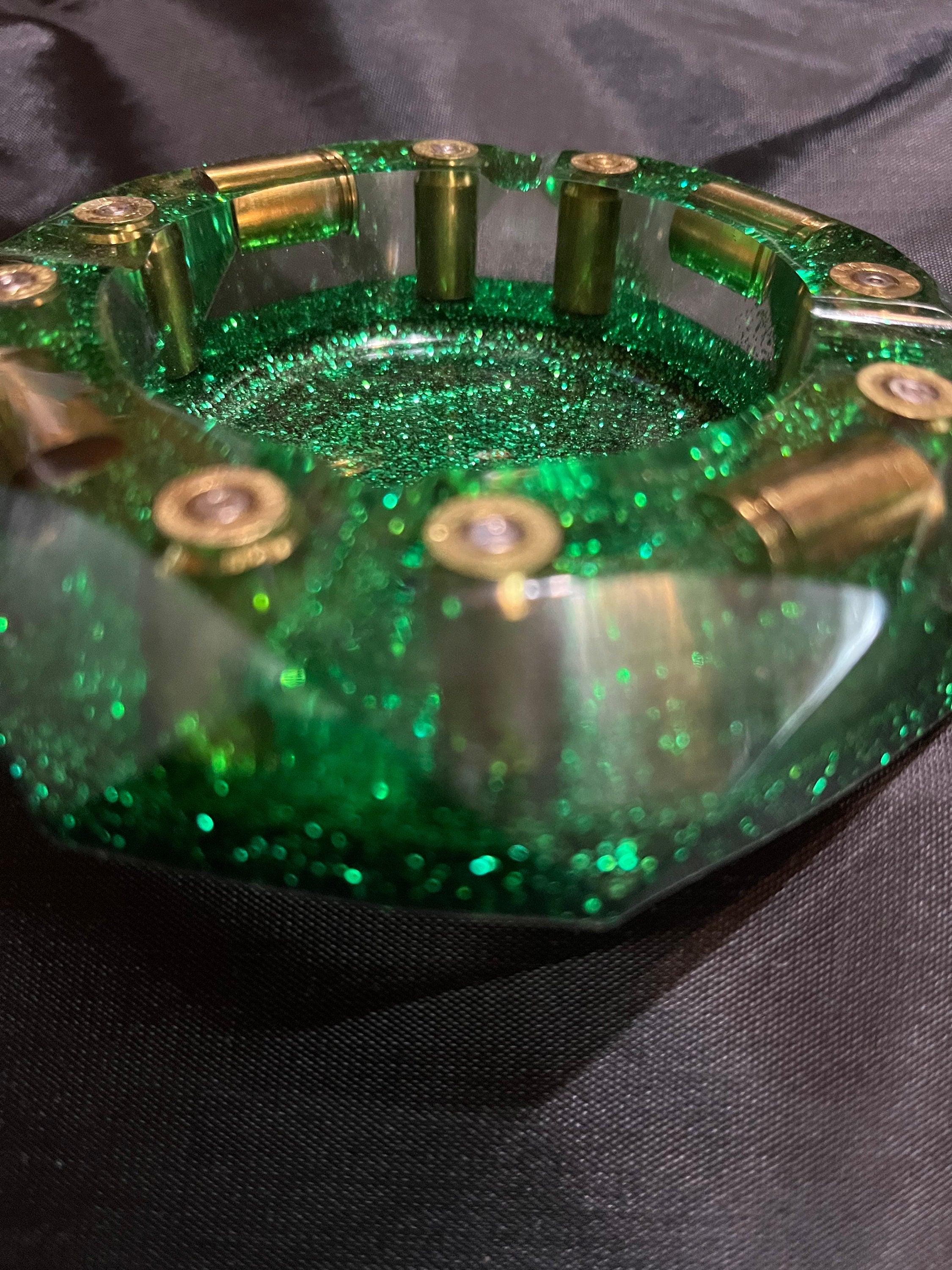 Custom Glitter Bullet  Ashtray , Ammo Ashtray, Trinket Dish, Change Dish.