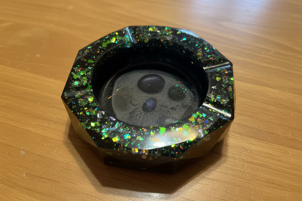 Custom Black Mica and Gold Flake Ashtray, Trinket Dish, Change Dish.