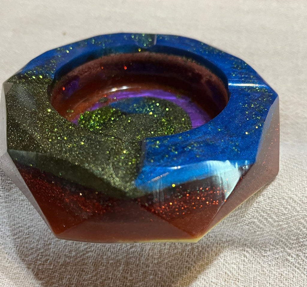 Custom Glitter and Mica Powder  Ashtray , Trinket Dish, Change Dish.