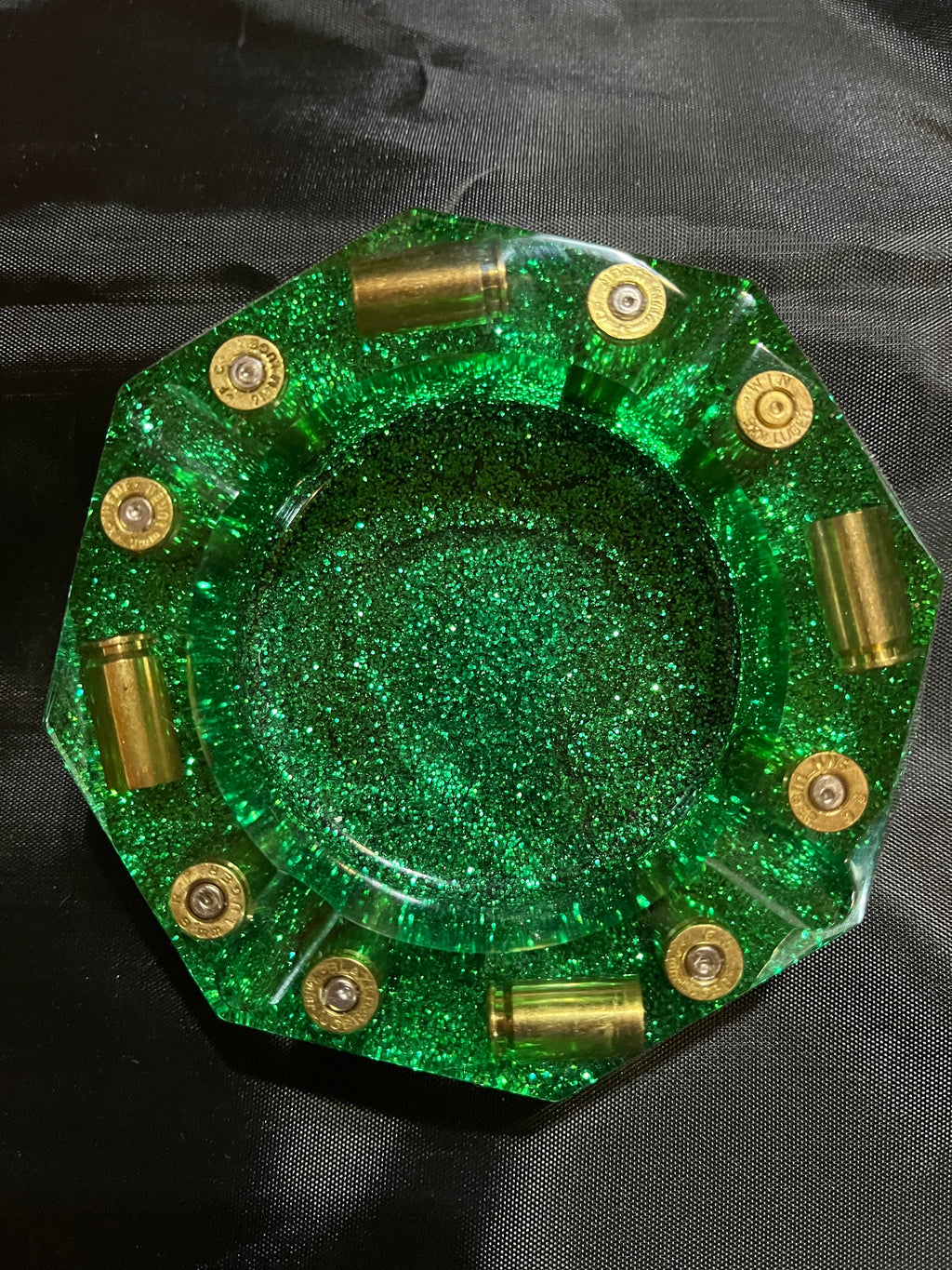 Custom Glitter Bullet  Ashtray , Ammo Ashtray, Trinket Dish, Change Dish.