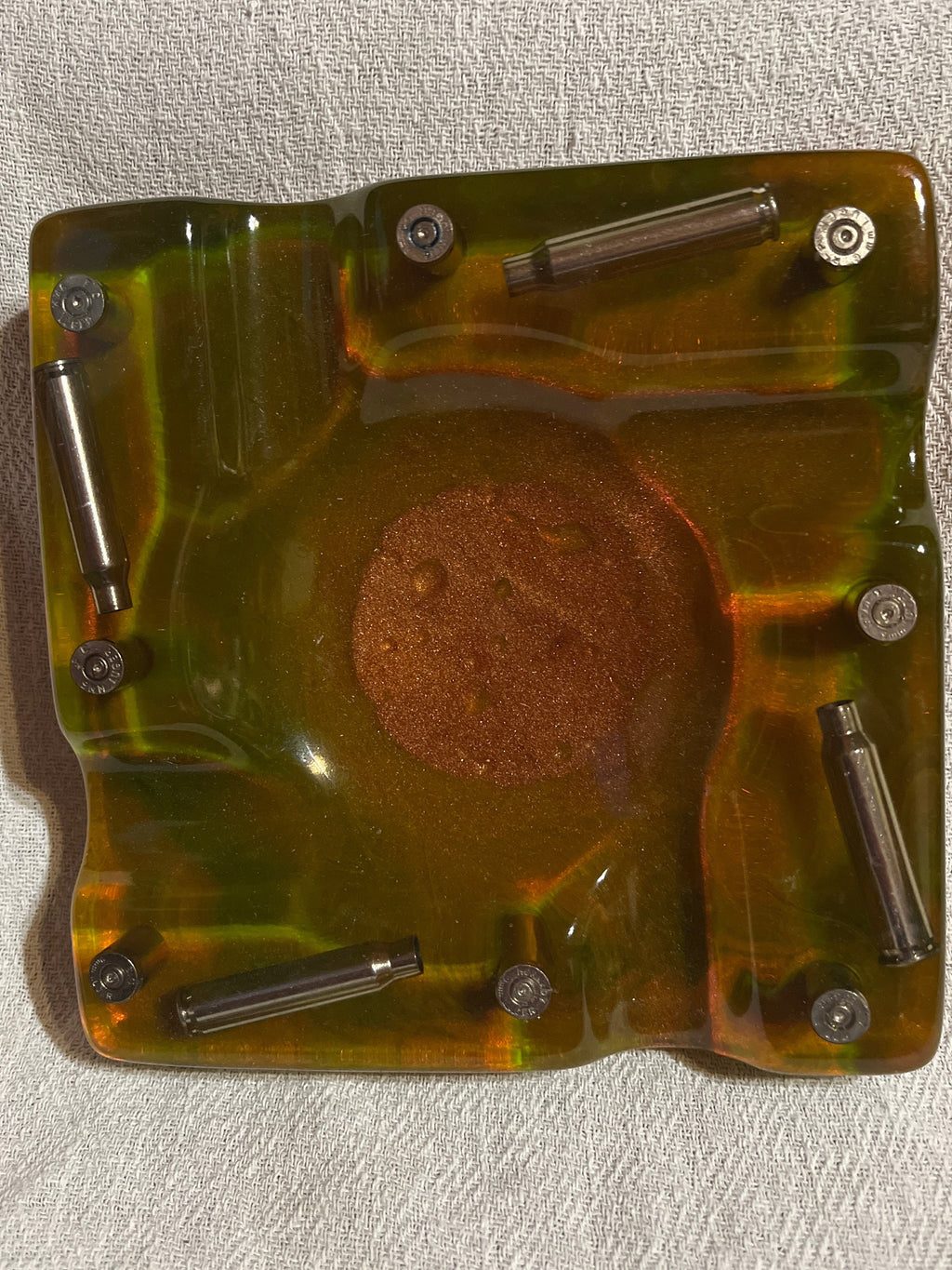 Custom Cigar Ashtray. Resin Luxury Cigar Ashtray with Bullets. Epoxy Ashtray, Ammo Ashtray, Ammo Trinket Dish