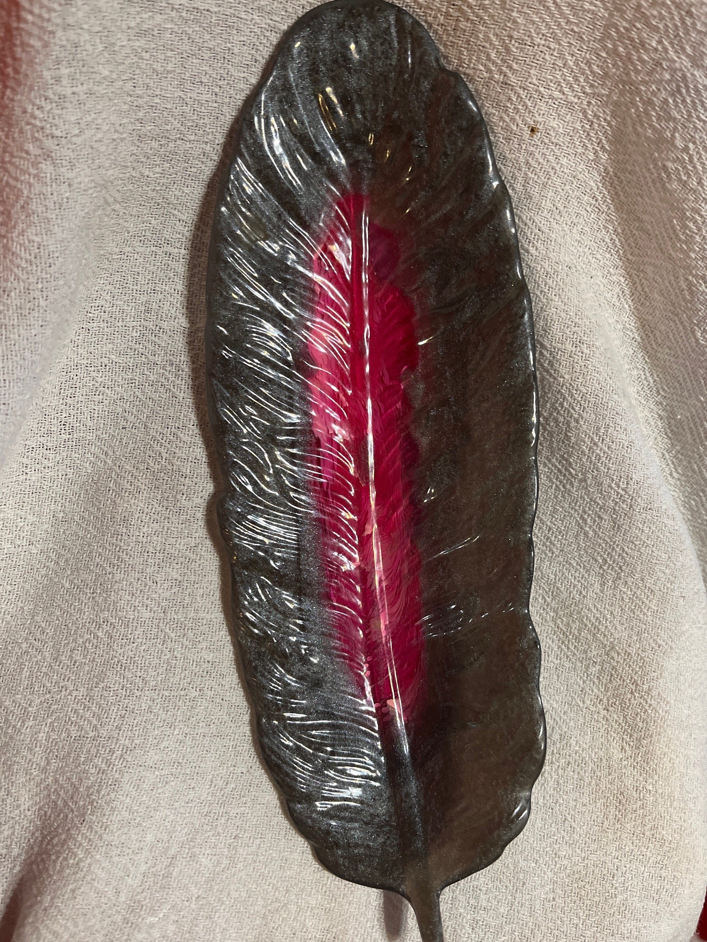 Resin Feather Trinket Dish incense burner