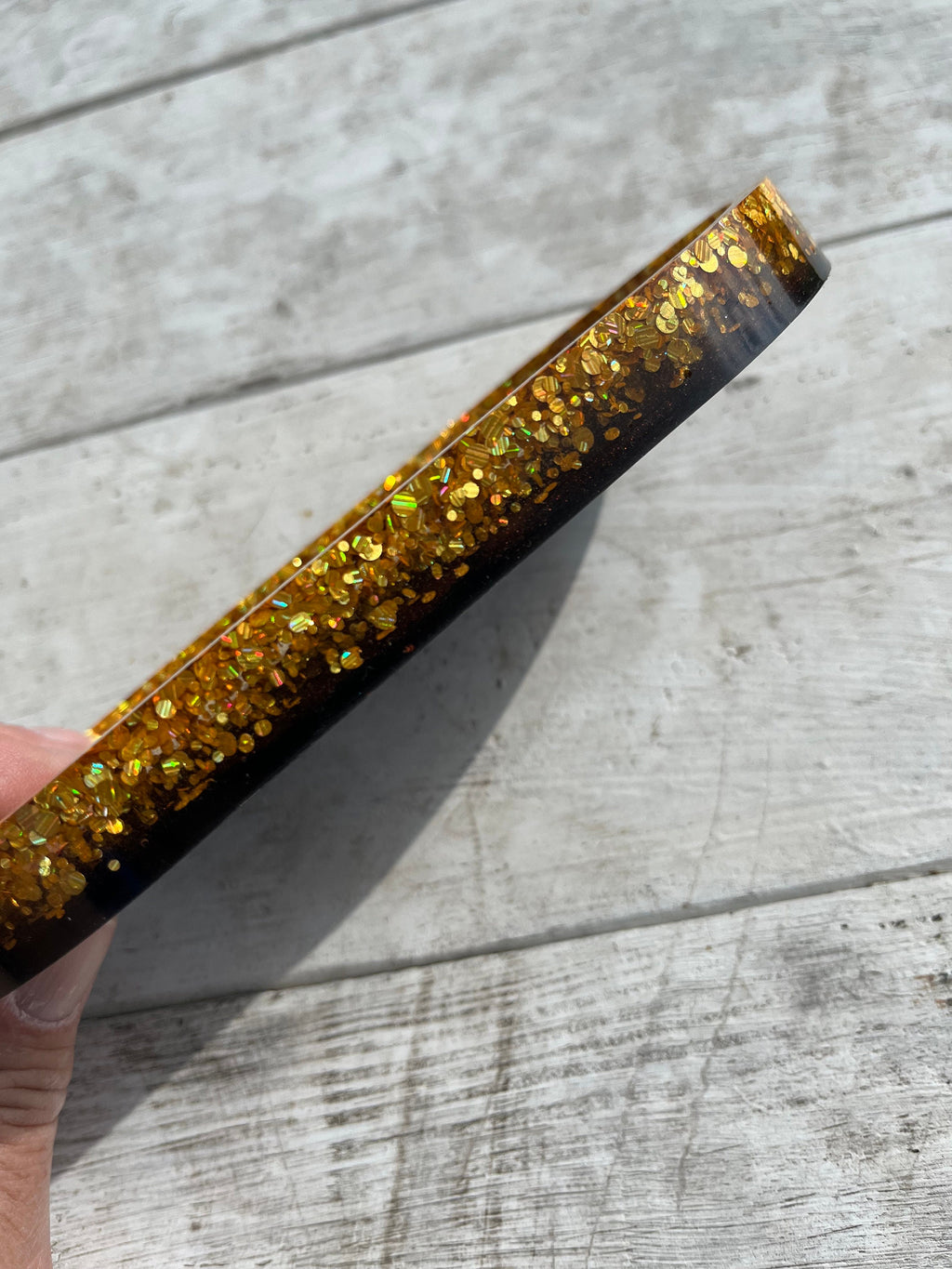Chunky Gold Glitter Resin Tray or Trinket Dish