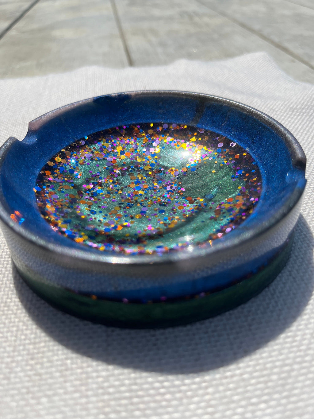Custom Glitter   Ashtray , Trinket Dish, Change Dish.