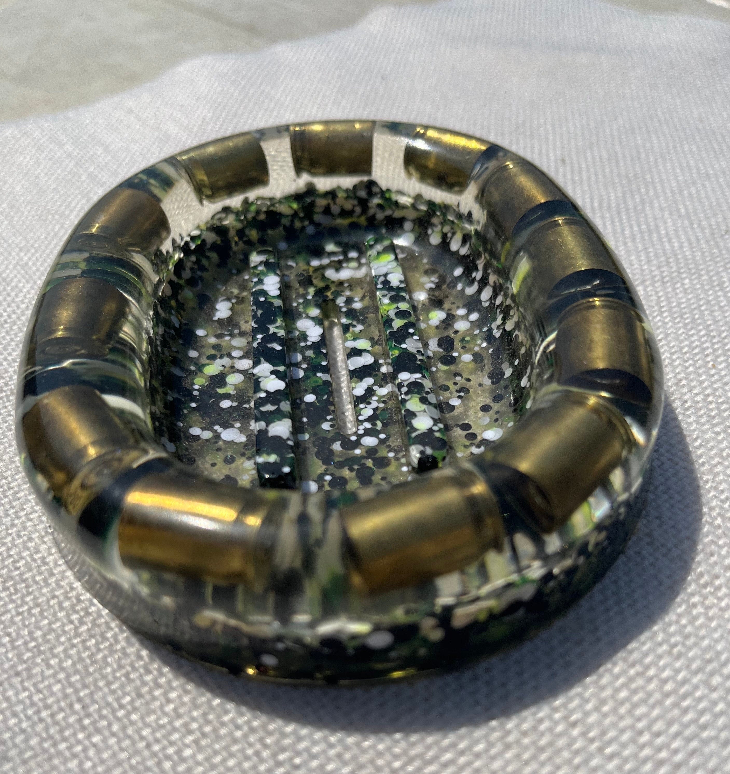 Oval Soap or Trinket Dish with Bullets made of Resin