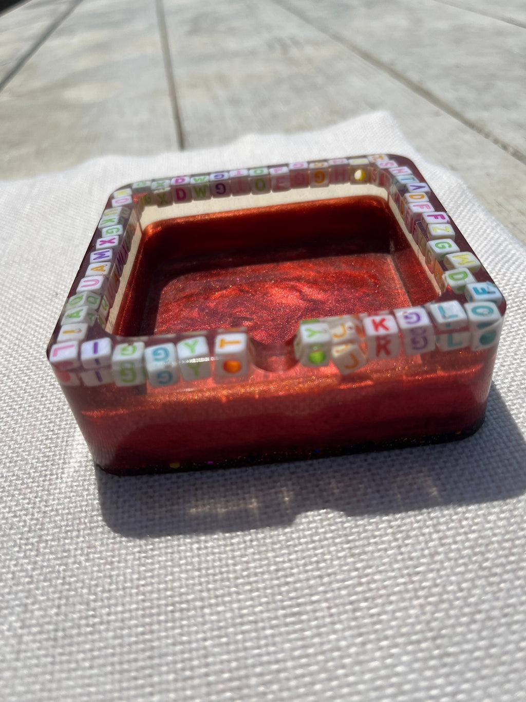Alphabet Resin Ashtray or Trinket Dish