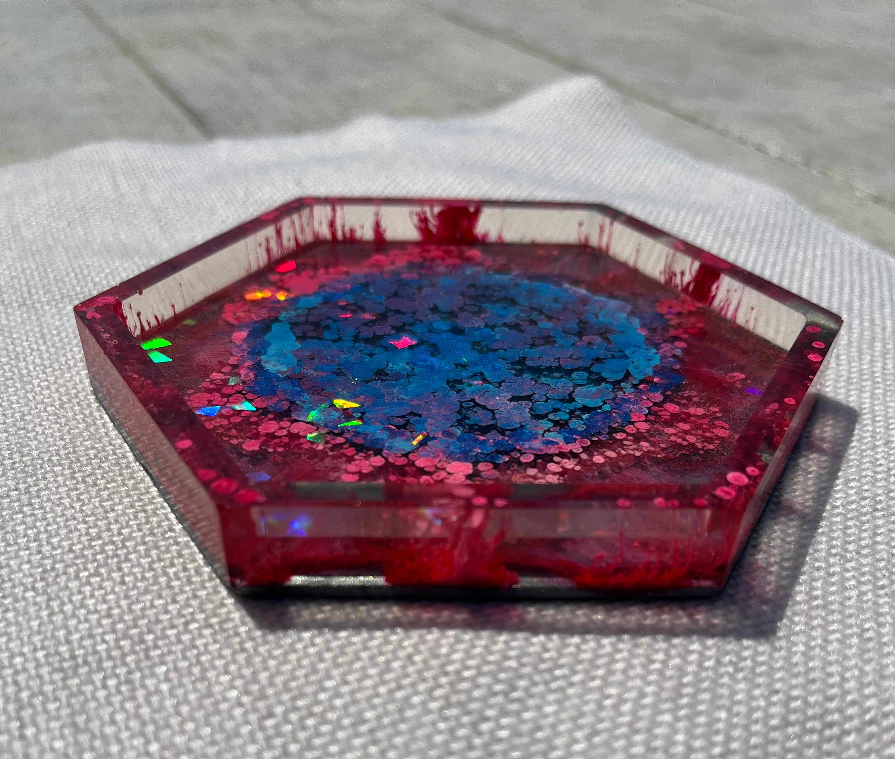Holographic Resin Coasters choice of color