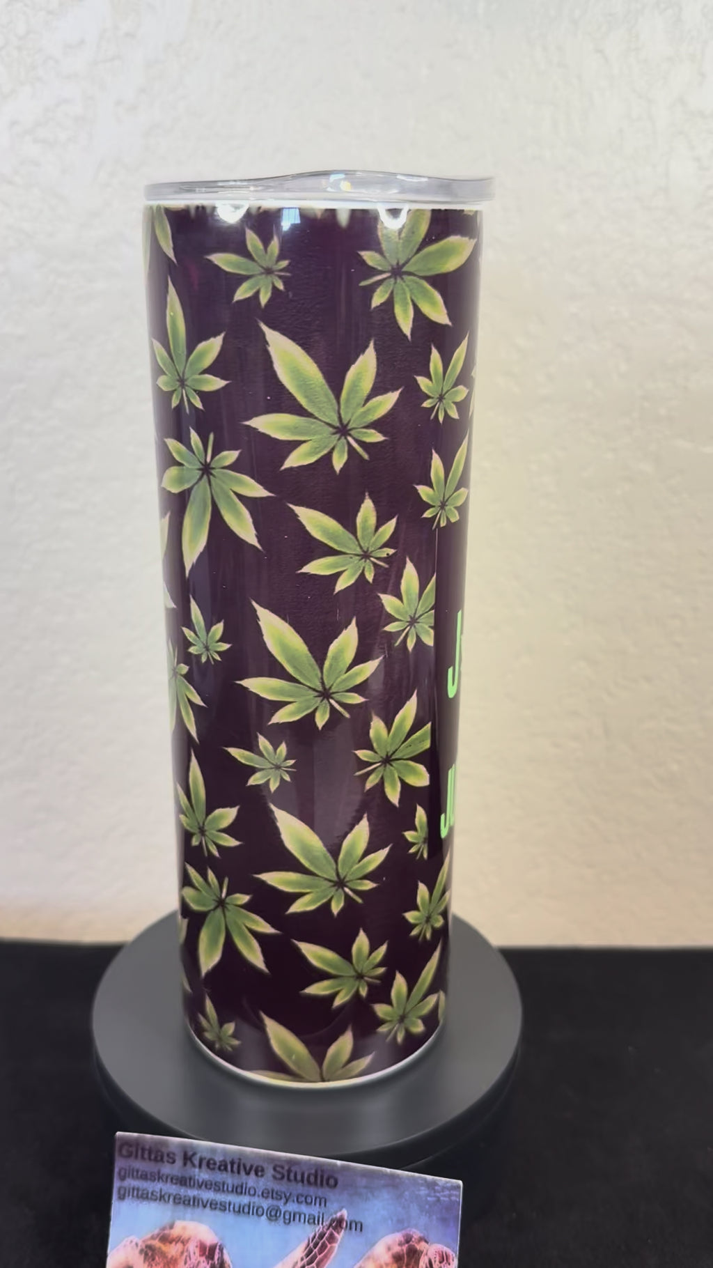 20oz Green Leaf Tumbler. Sublimation Cup