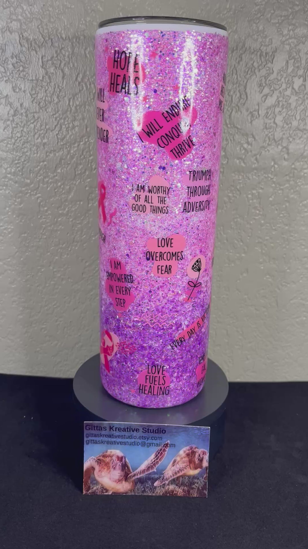 30oz Breast Cancer Positive Affirmations Tumbler